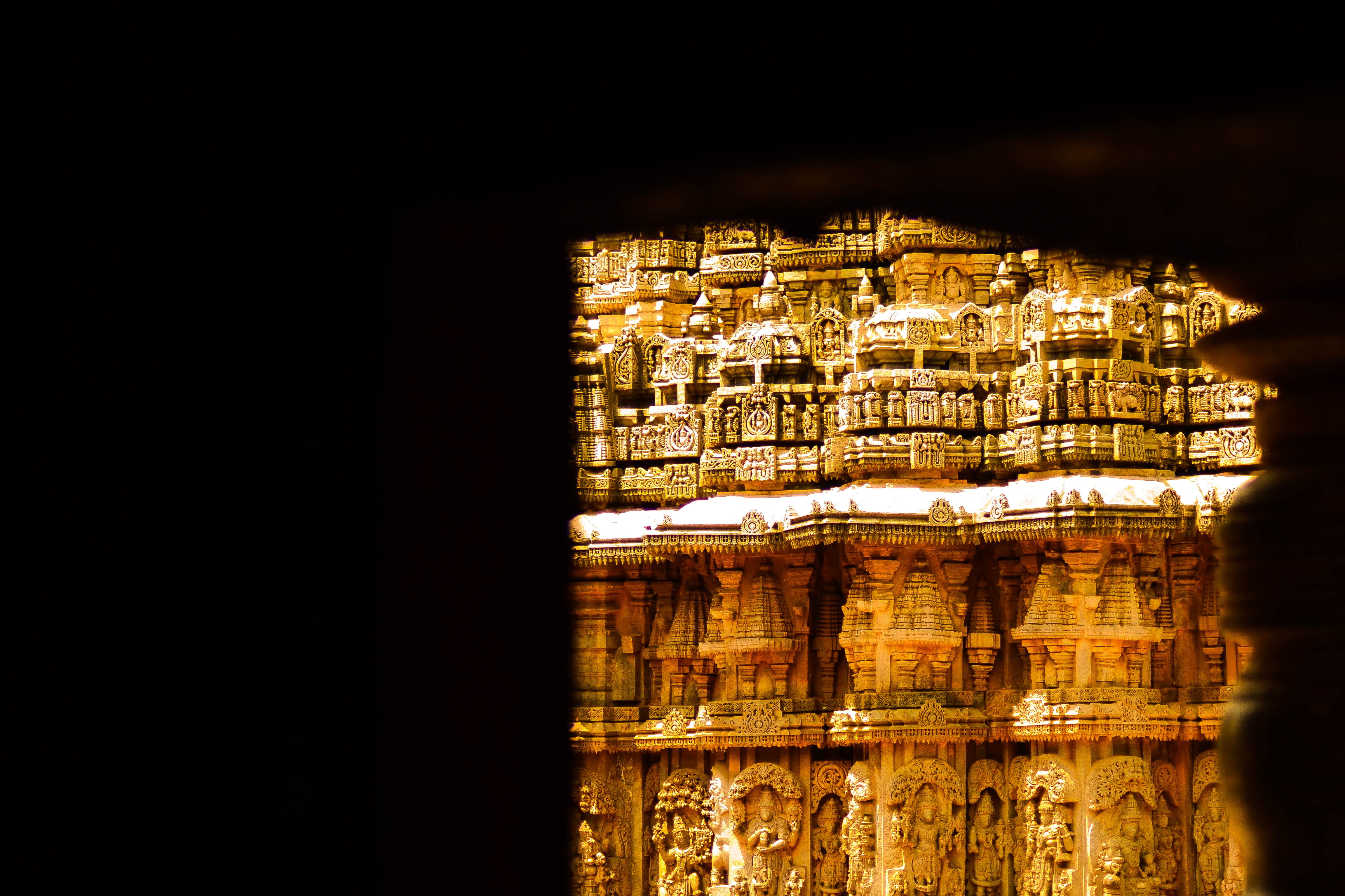 dark, window, india, black background, illuminated, building exterior, nature, chennakesava temple, building, studio shot, waterfront, reflection, temple ruins, HD Wallpaper
