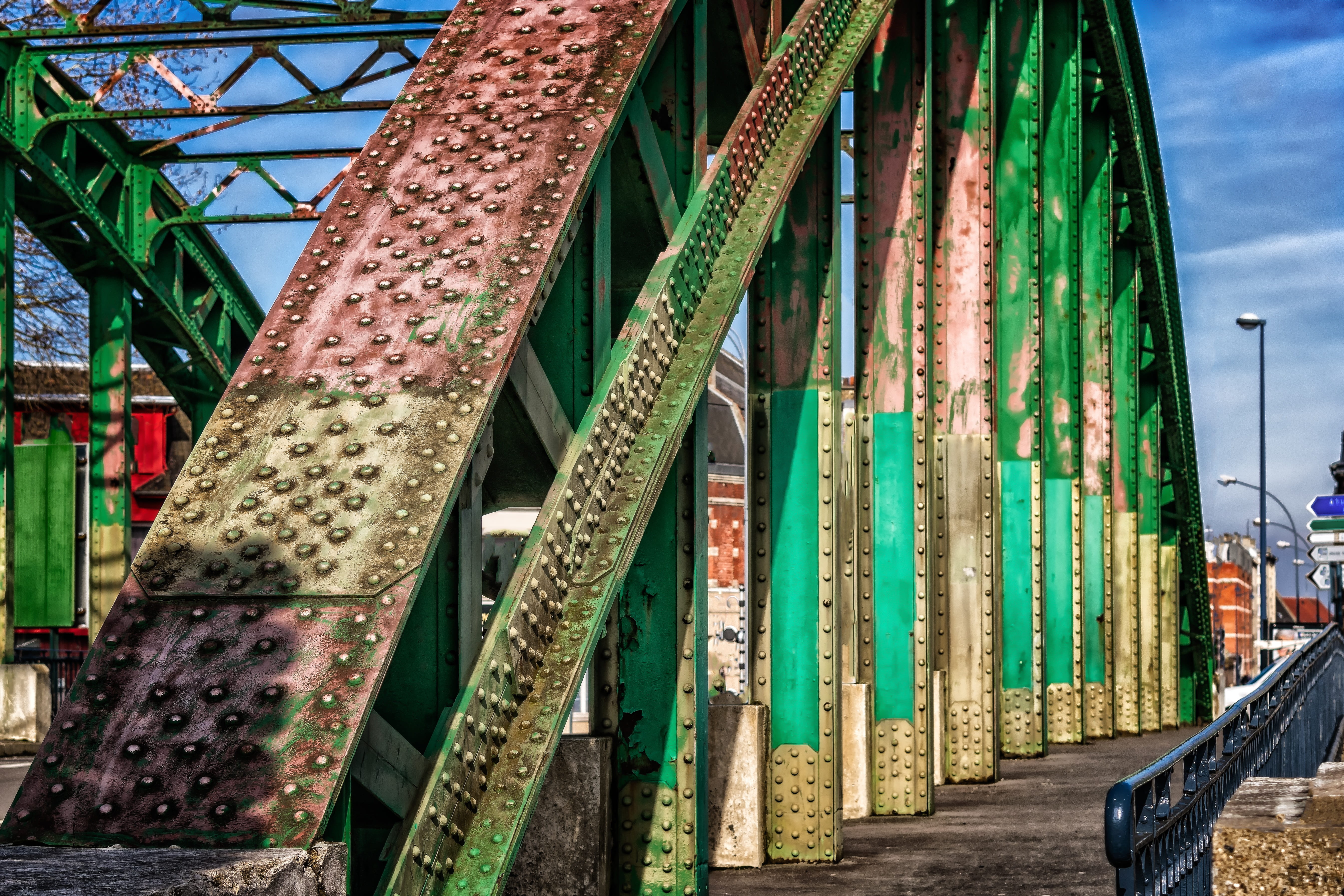 corrosion, low angle view, architecture, rail, construction, built structure, riveted, arts culture and entertainment, sky, color, stainless, old, amusement park, HD Wallpaper