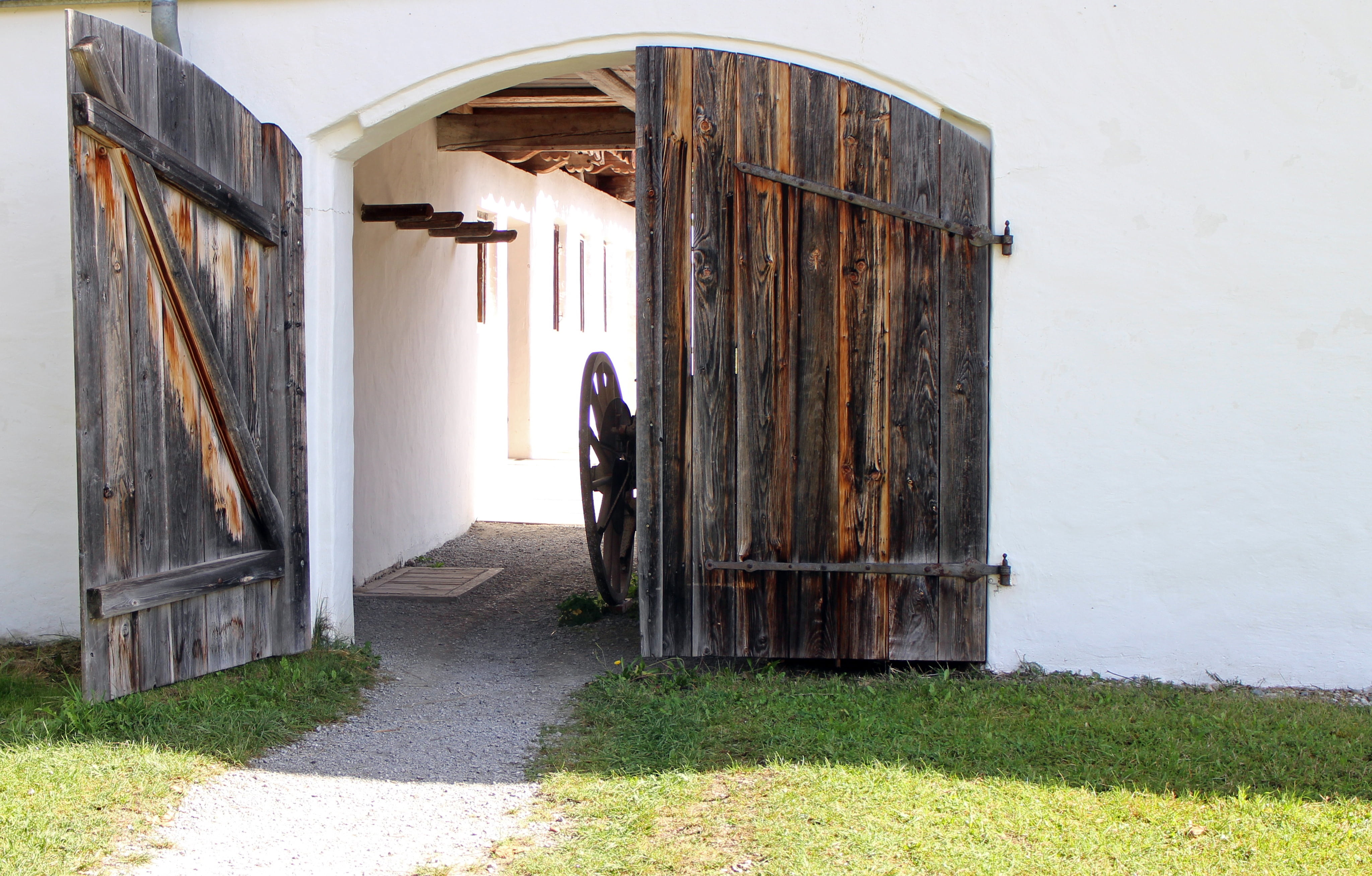 goal, grass, old, historically, day, rustic, building, wood - material, door, farm, outdoors, built structure, agriculture, building exterior, wall - building feature, HD Wallpaper