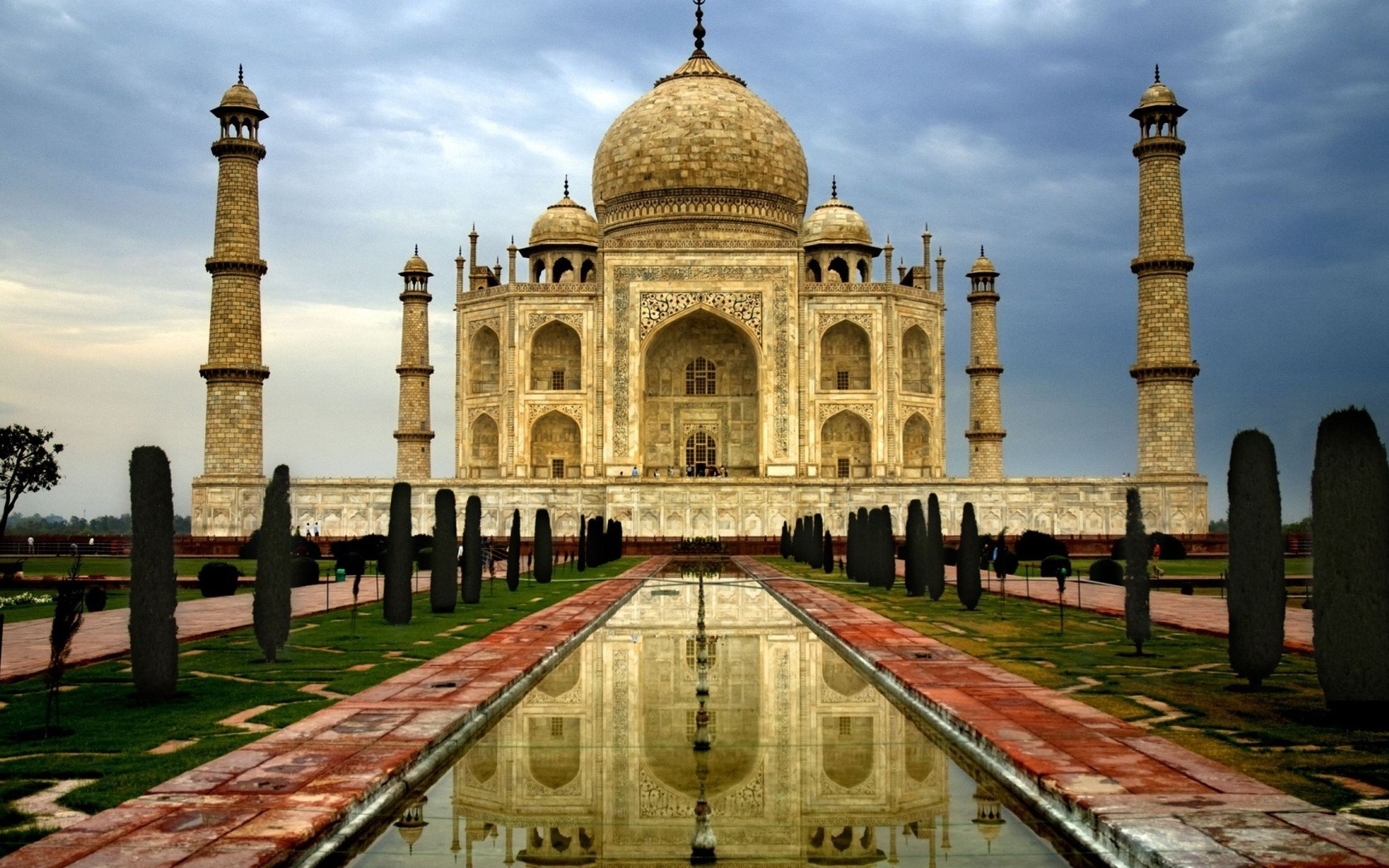 garden, 4K, mahal, monument, india, taj, HD Wallpaper