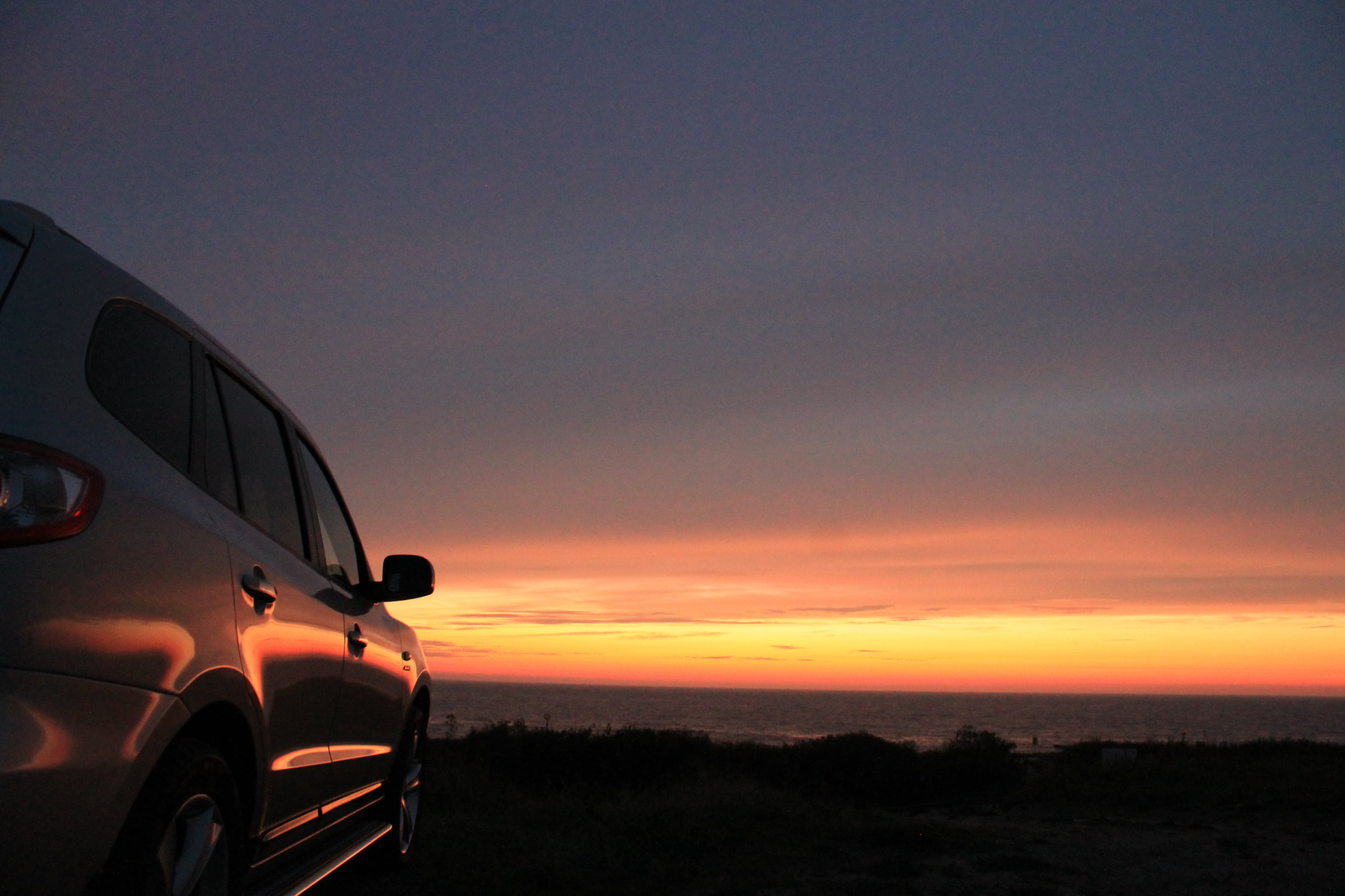roadtrip, sunset, outdoors, journey, no people, land Vehicle, travel, car, mode of transportation, romantic, motor vehicle, silhouette, transportation, HD Wallpaper