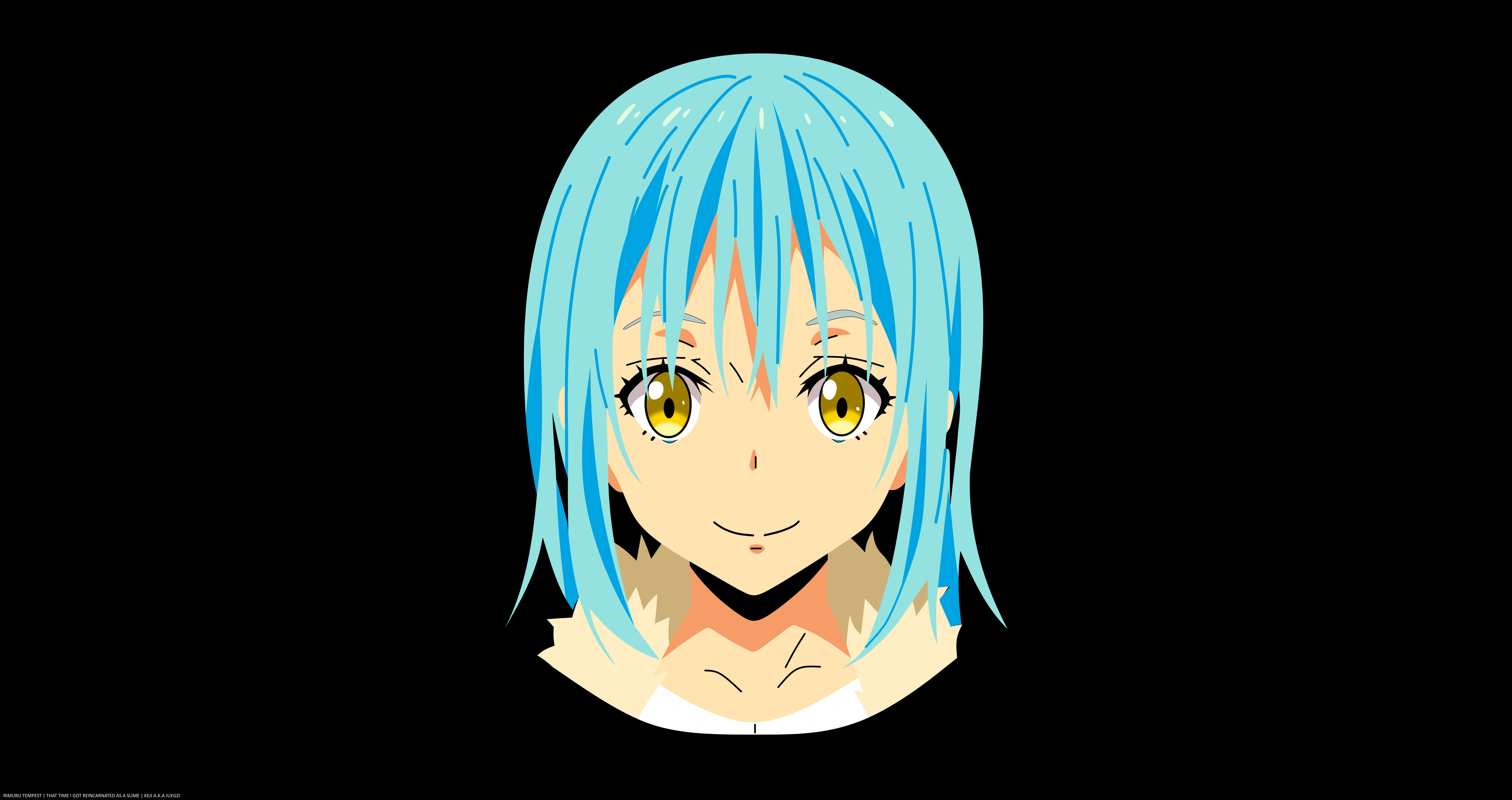 Face, Minimalist, Anime, Rimuru Tempest, Girl, 8K, That Time I Got Reincarnated as a Slime, Smile, HD Wallpaper