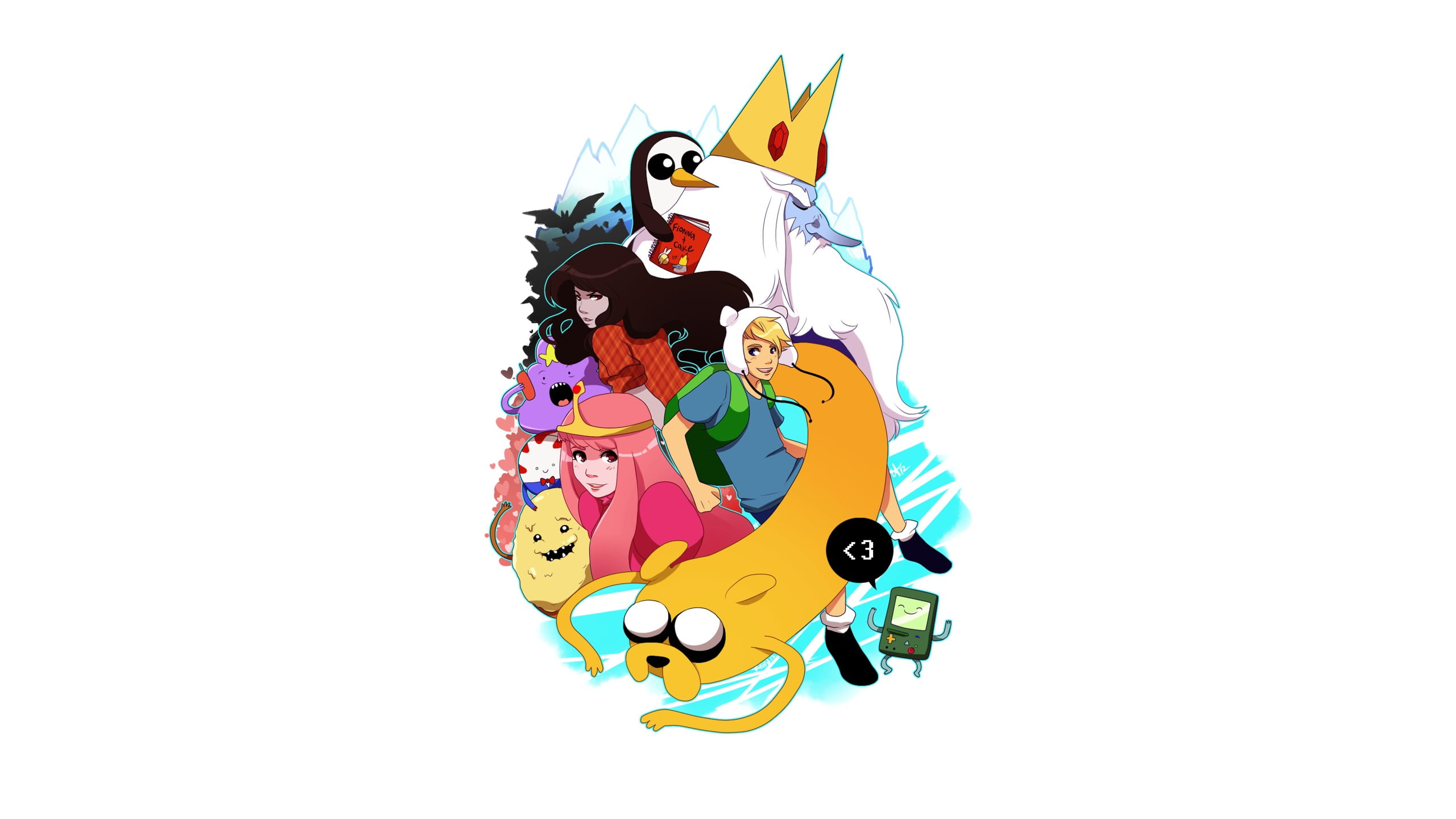2K, representation, art and craft, Adventure Time, Marceline, poster, studio shot, human representation, craft, cut out, Finn, women, smiling, child, multi Colored, HD Wallpaper