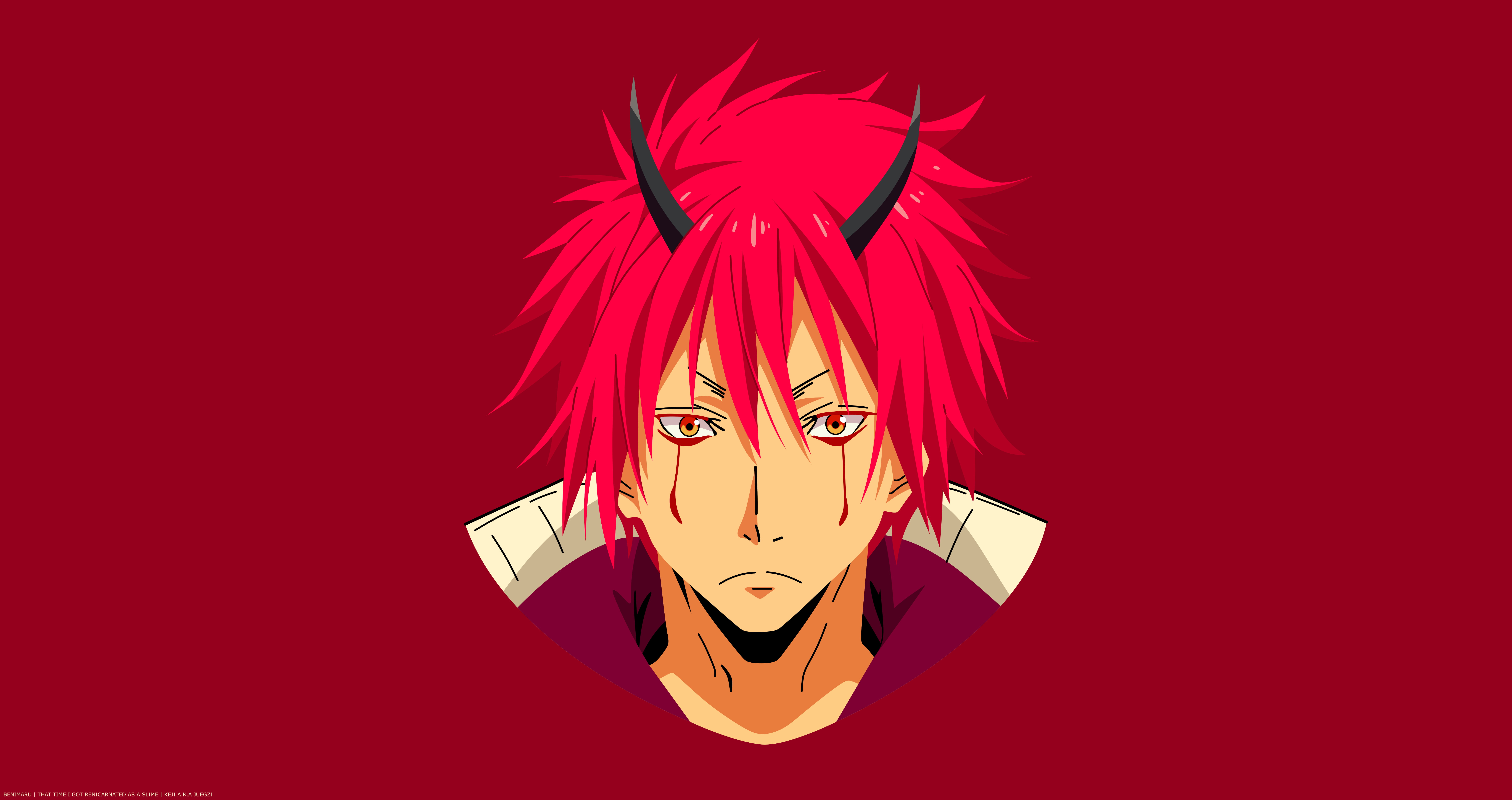 8K, Minimalist, Anime, Benimaru (That Time I Got Reincarnated as a Slime), That Time I Got Reincarnated as a Slime, Face, HD Wallpaper