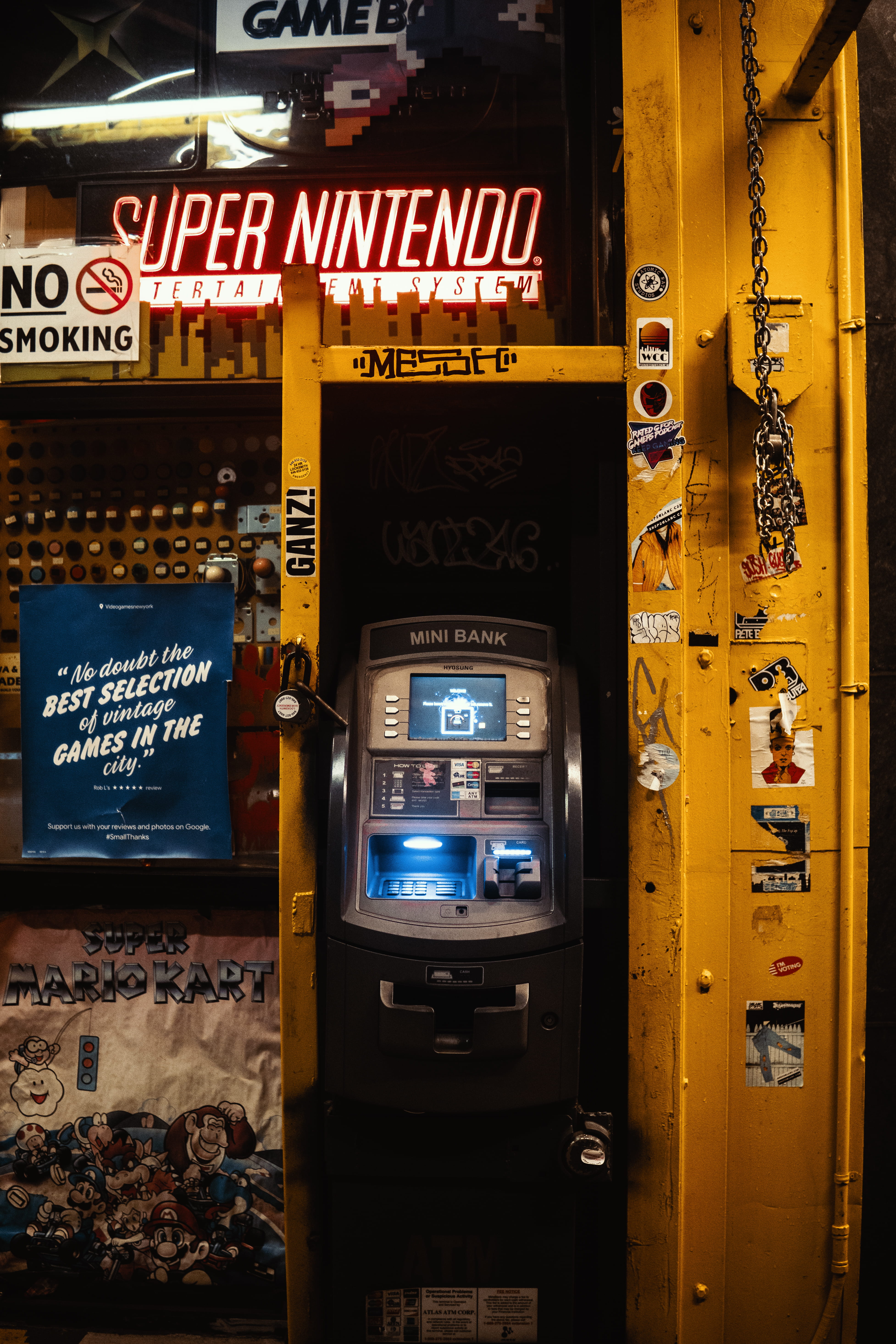 toy, illuminated, number, transportation, mini, building exterior, 5K, no people, city, architecture, machine, night, western script, atm, script, black, Phone HD Wallpaper