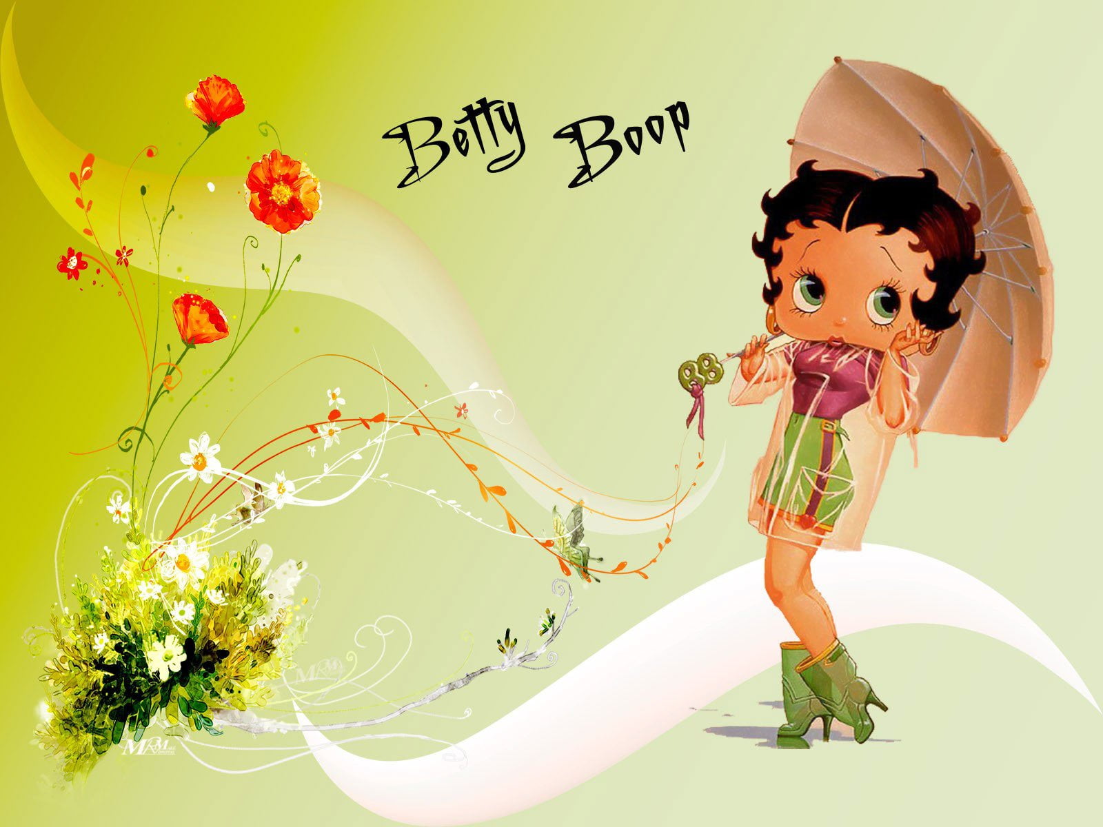 plant, happiness, TV Show, nature, human representation, indoors, art and craft, Betty Boop, 720P, real people, emotion, text, childhood, females, women, HD Wallpaper