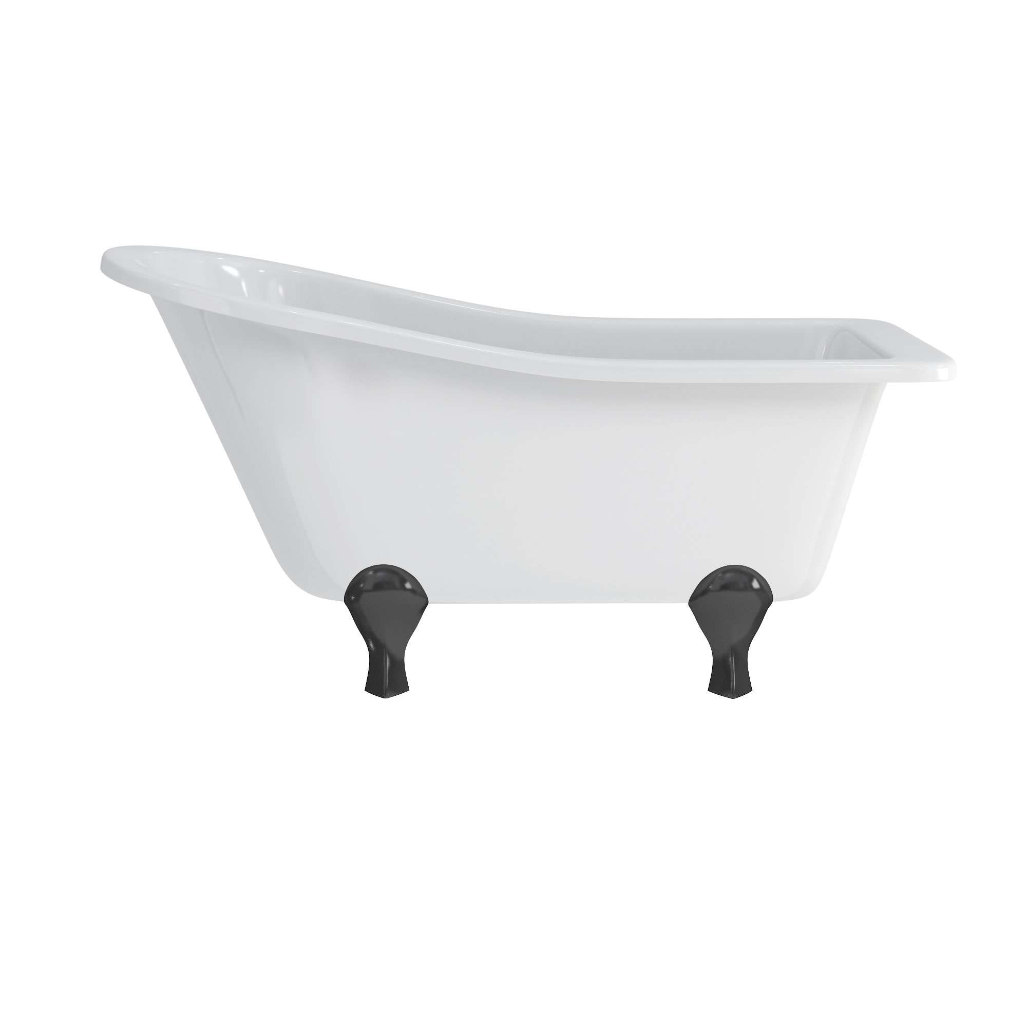 white background, still life, 1080P, copy space, simplicity, cut out, side view, home, indoors, white color, luxury, wealth, bathroom, burlington harewood slipper bath without legs e1 1, Phone HD Wallpaper