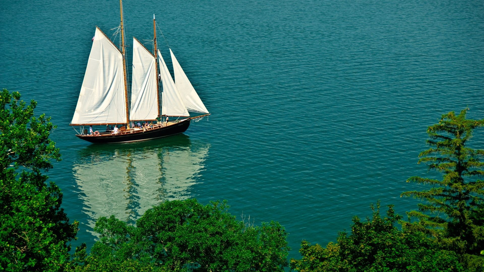 velas, sailing, outdoors, travel, luxury, sea, day, tree, yacht, no people, 1080P, velero, nature, tranquil scene, scenics - nature, transportation, plant, HD Wallpaper