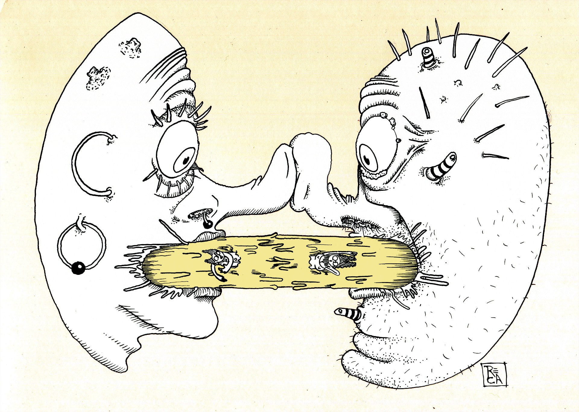 ink, reca, drawing, illustration, 1080P, cartoon, HD Wallpaper