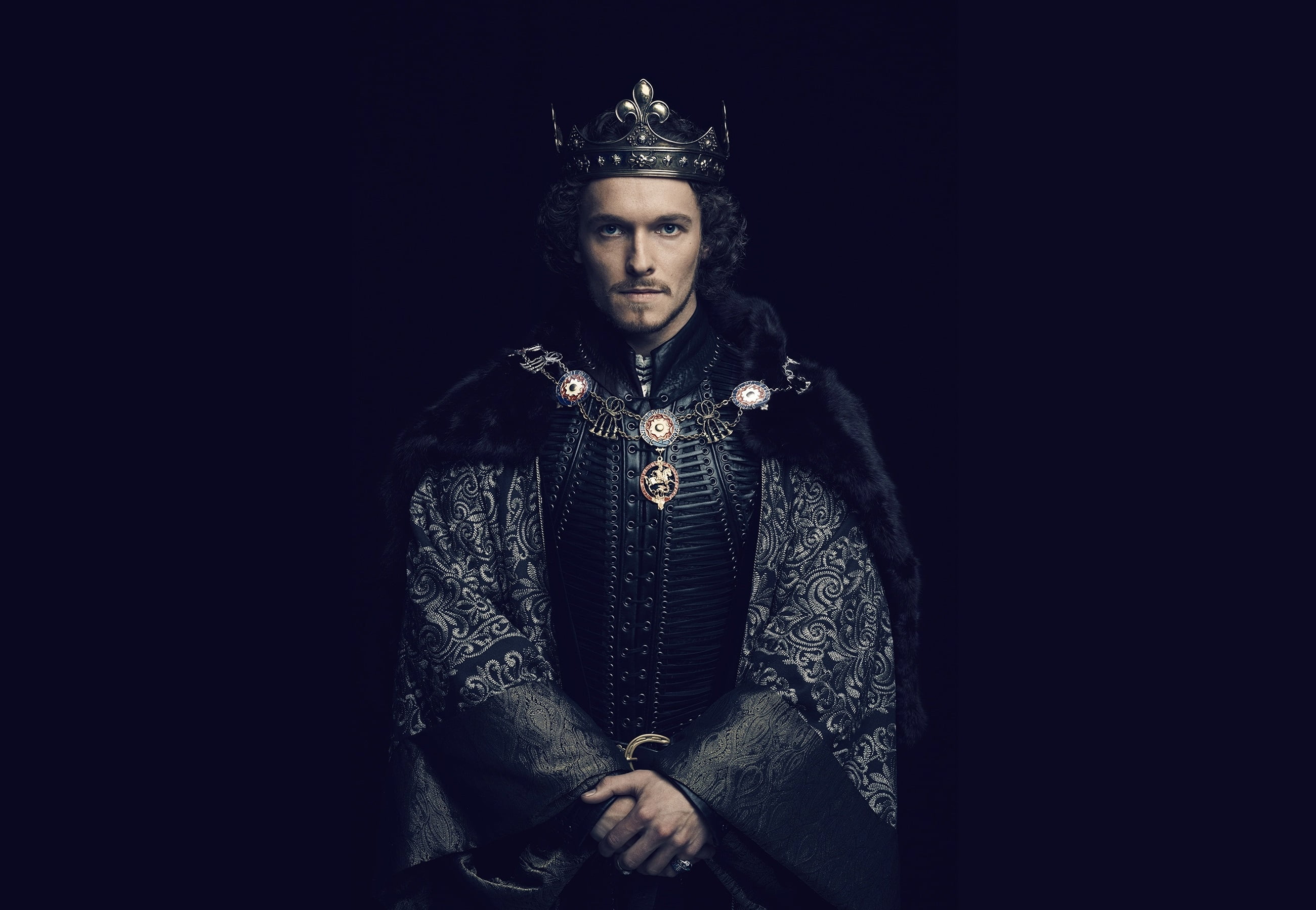 tv series, young adult, front view, The White Princess (TV Mini-Series 2017– ), waist up, black background, wealth, man, 2K, looking at camera, studio shot, HD Wallpaper