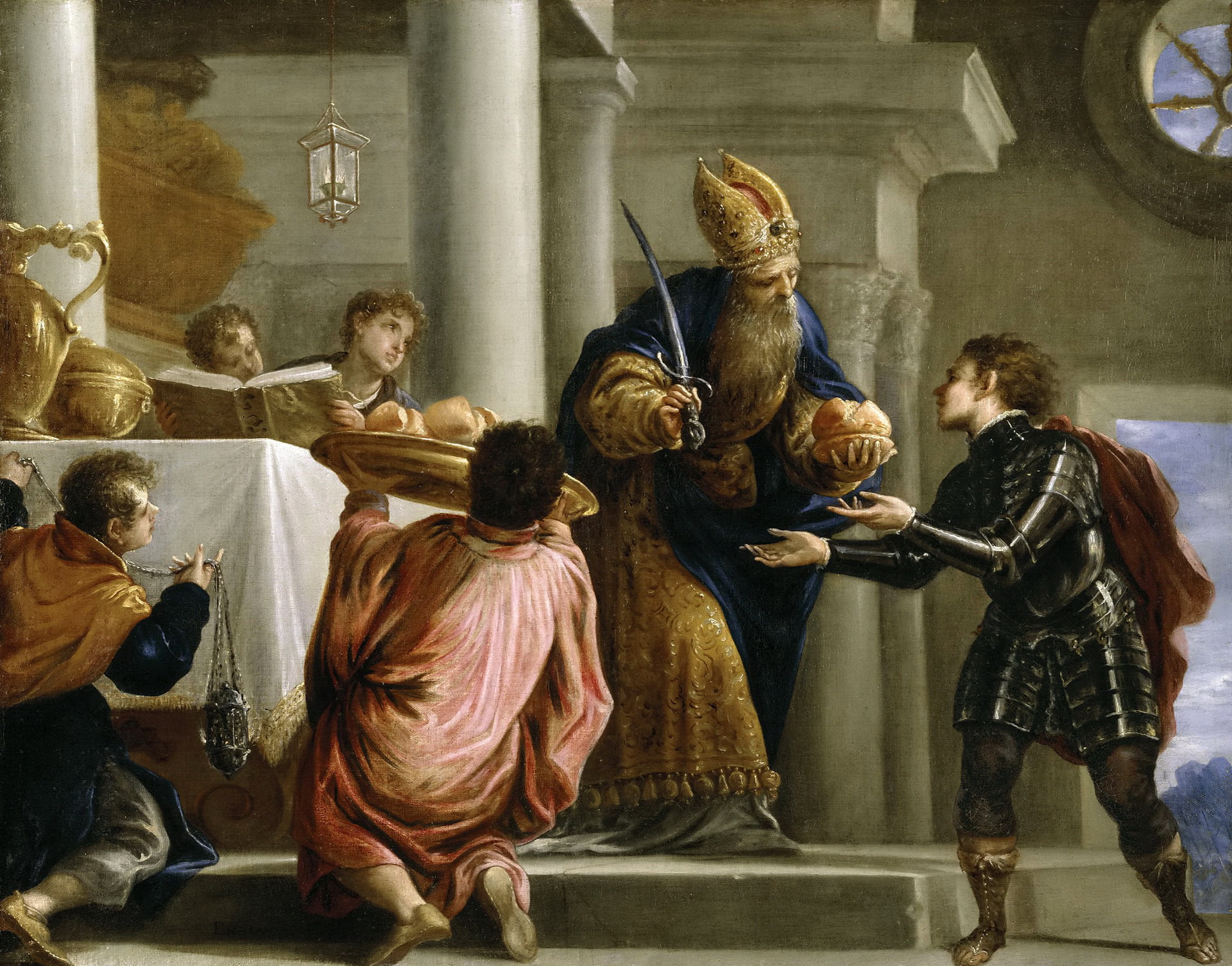 mythology, Art Conveys to the Priest the Bread and the Sword of David, 1080P, history, Juan Antonio de Frías Escalante, picture, HD Wallpaper