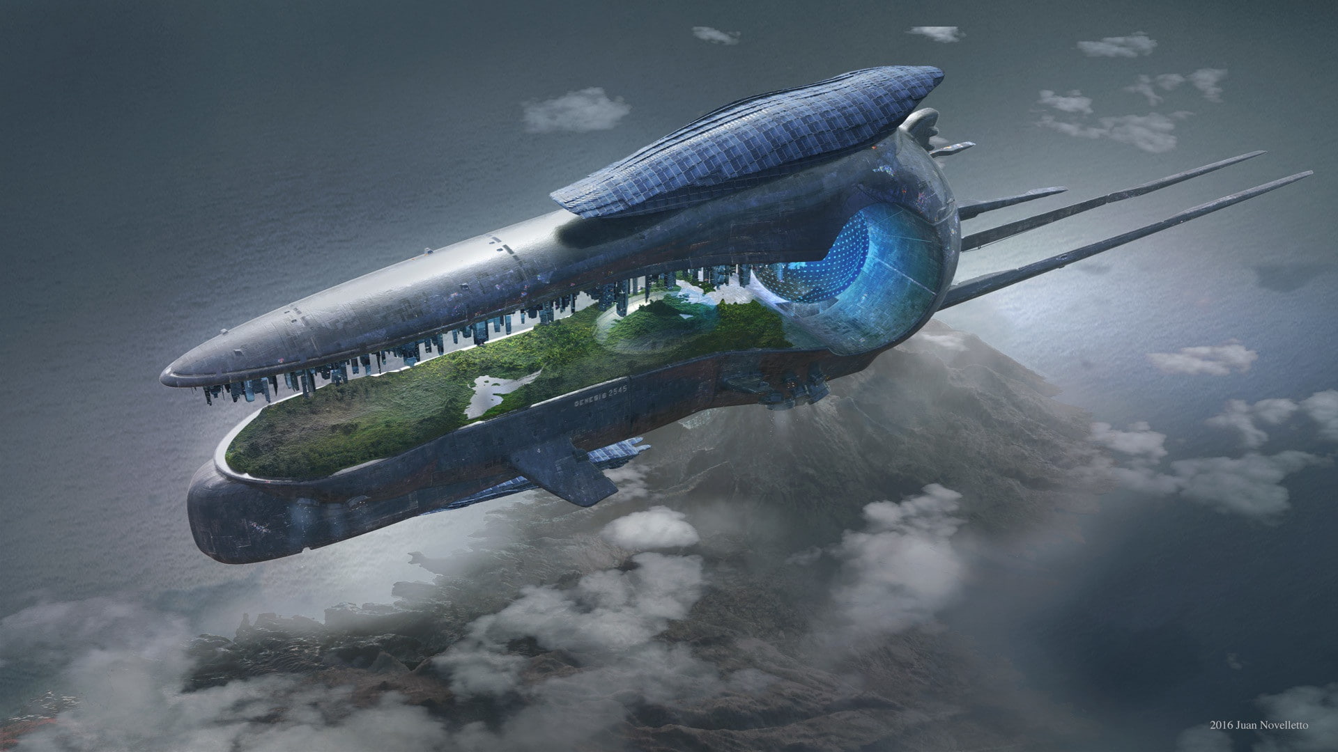 futuristic, Juan Novelletto, digital art, 1080P, science fiction, HD Wallpaper