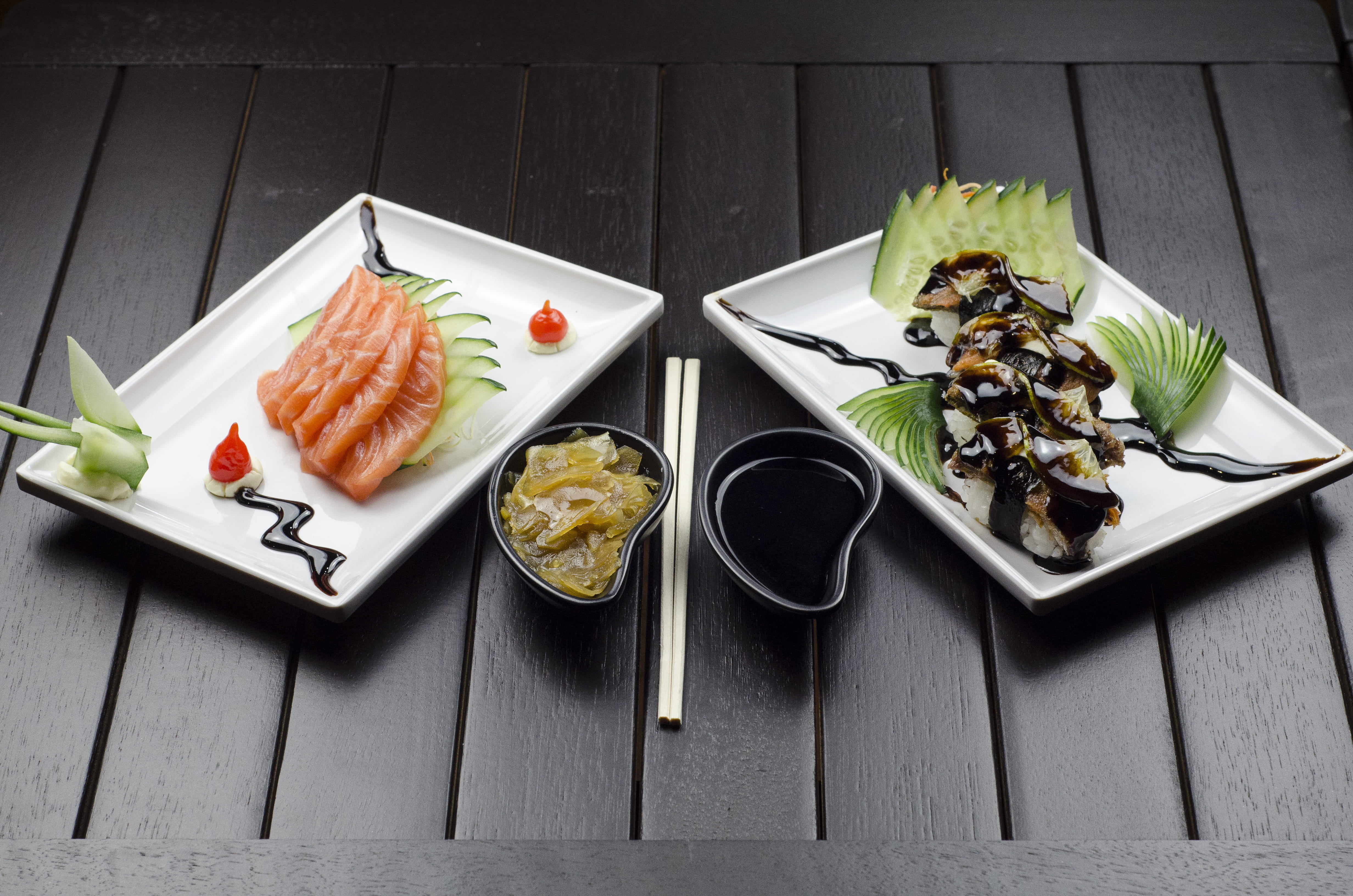 fork, delicious, kitchen utensil, freshness, high angle view, indoors, table, fruit, seafood, sushi, food photography, meal, mouth-watering, cooked, japanese cuisine, HD Wallpaper