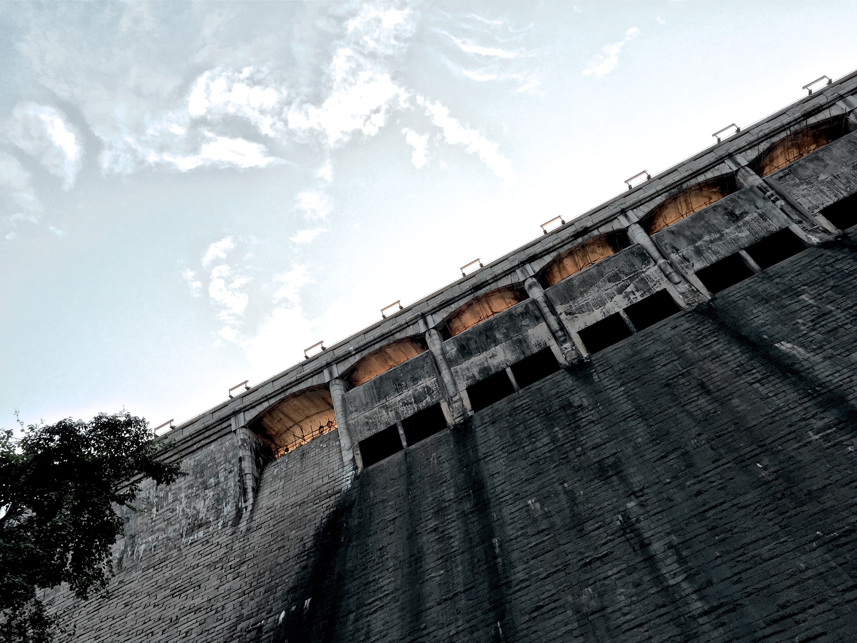 outdoors, nature, 2K, architecture, travel destinations, building exterior, built structure, sky, the past, tree, low angle view, dam, concrete, tai tam tuk reservoir dam, HD Wallpaper