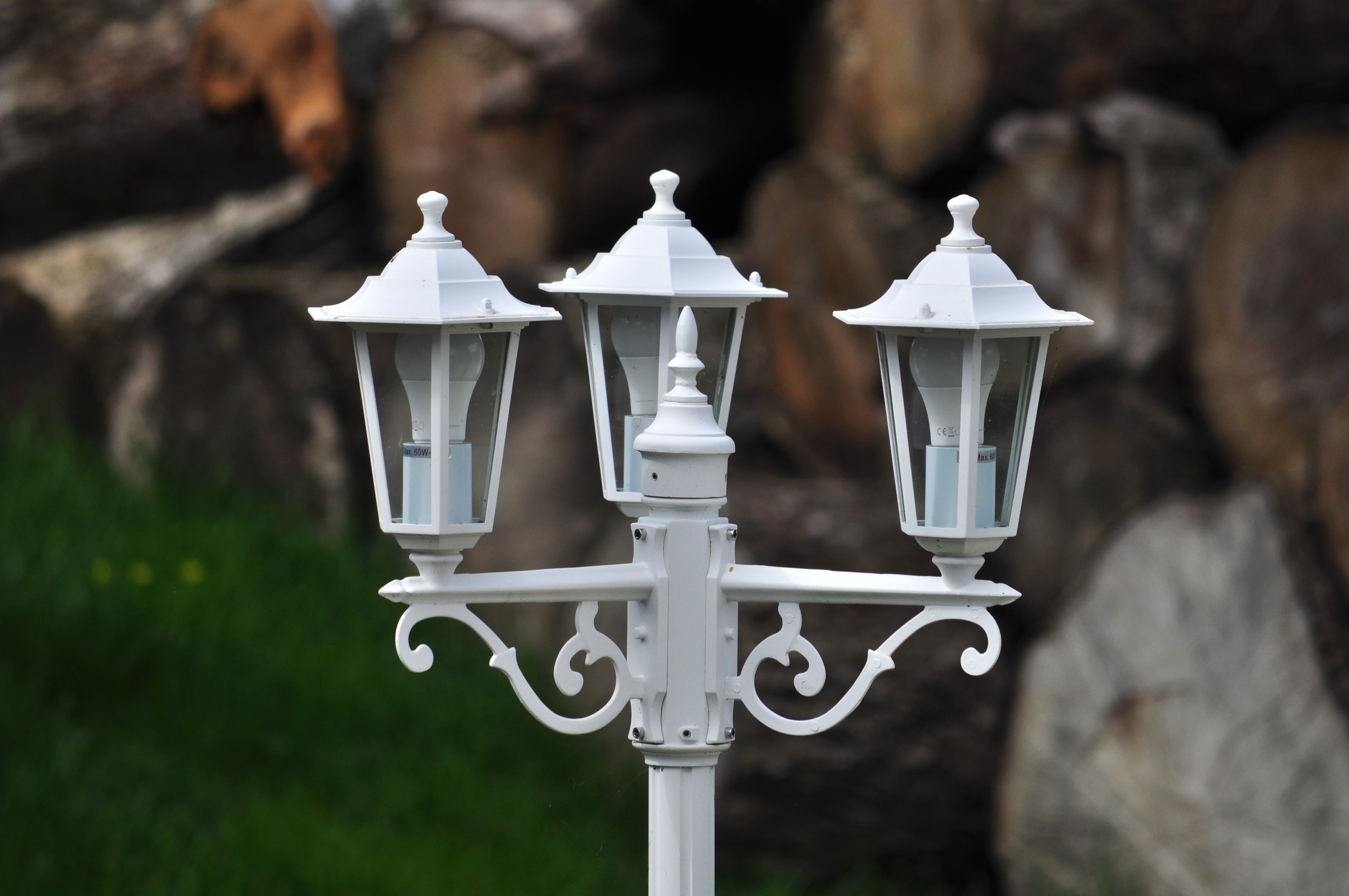 bulb, white color, day, metal, lighting, light, silver colored, post, technology, focus on foreground, retro styled, close-up, lamp post, 4K, streetlight, HD Wallpaper