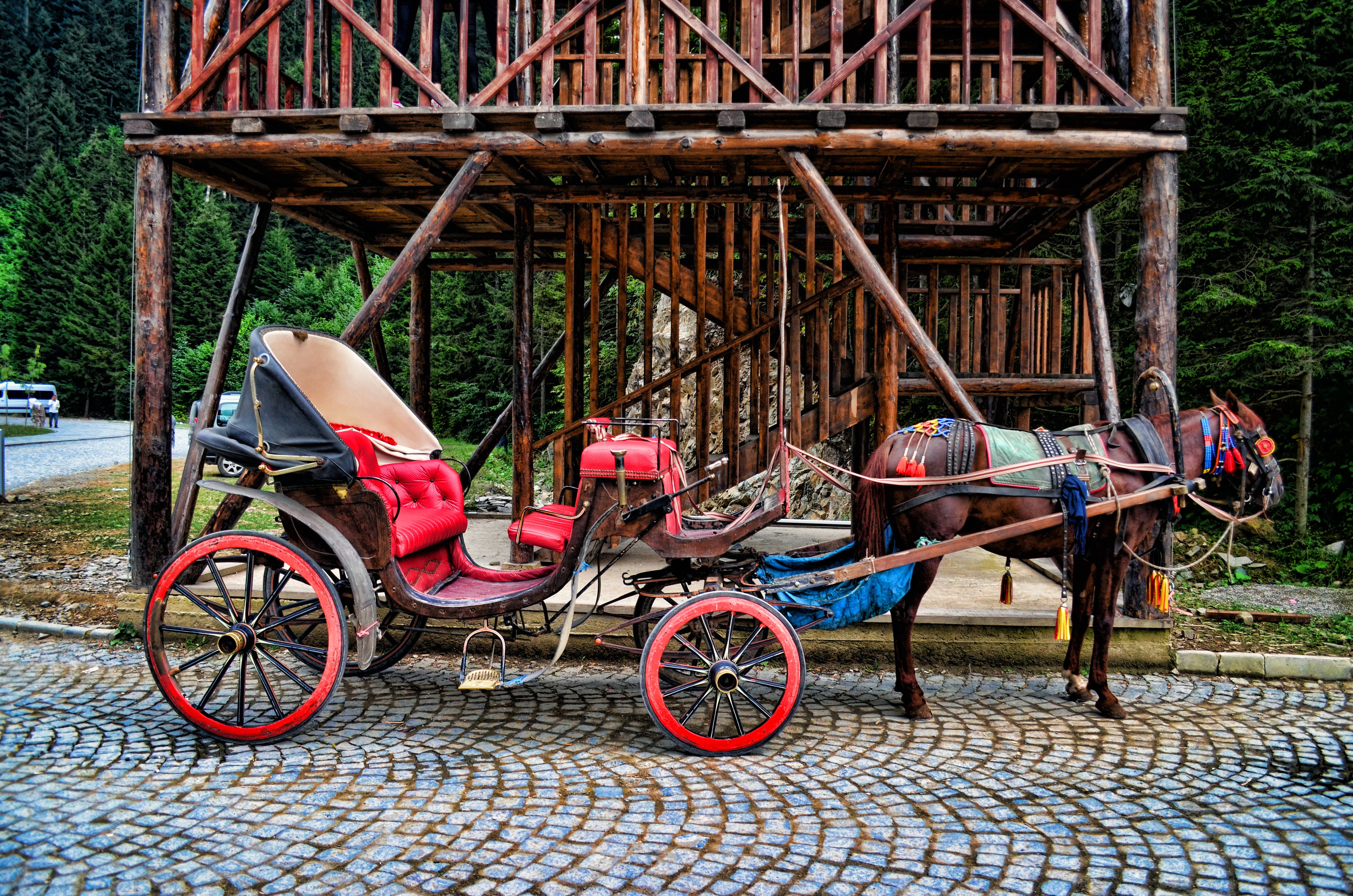 landscape, clouds, turkey, wood - material, nature, absence, street, plant, ispir, outdoors, rickshaw, background, transportation, architecture, rusty, HD Wallpaper