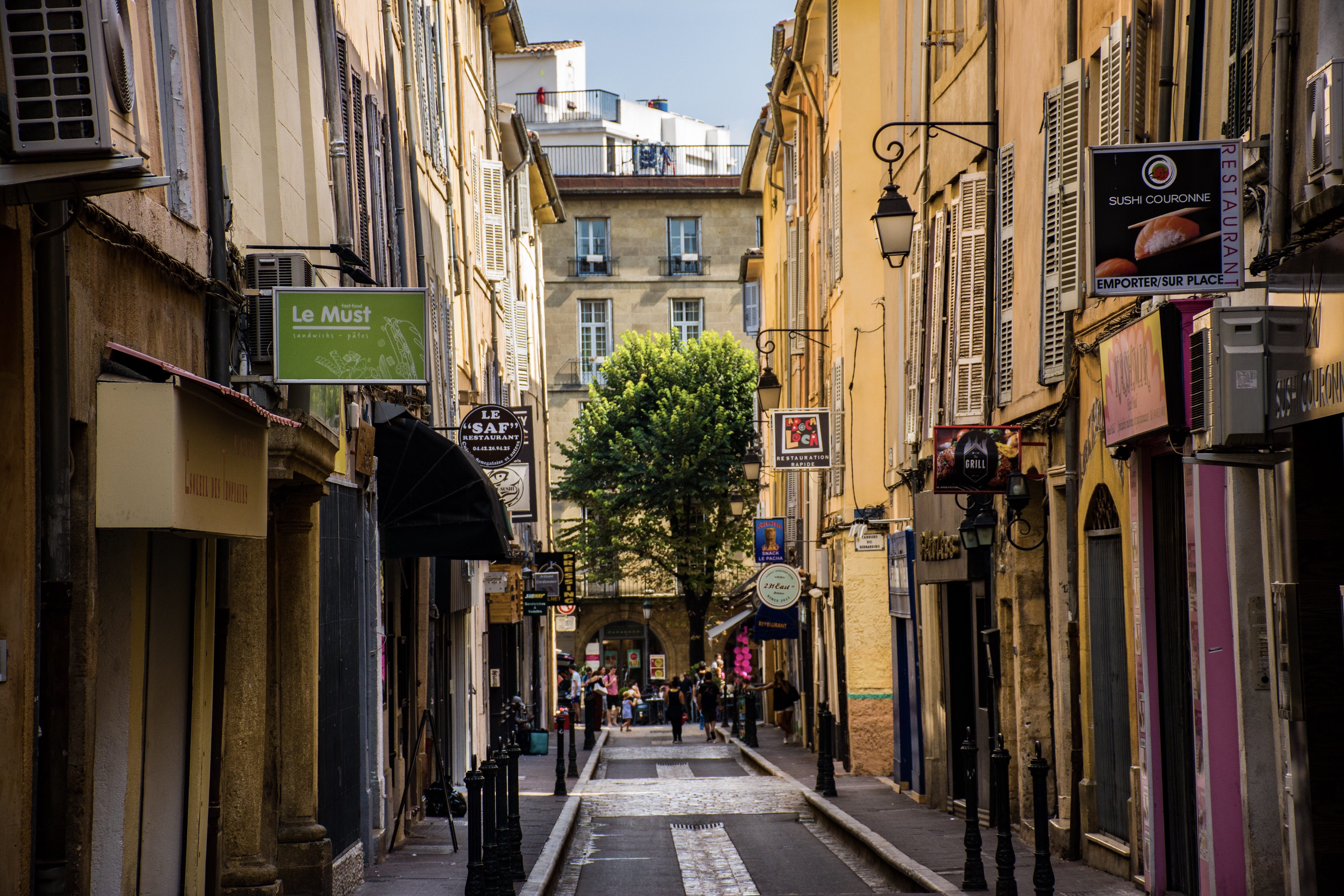 sign, alley, the way forward, city street, nature, men, vacation getaway, bouches-du-rhône, french culture, city, 5K, provence, walking, street life, architecture, HD Wallpaper