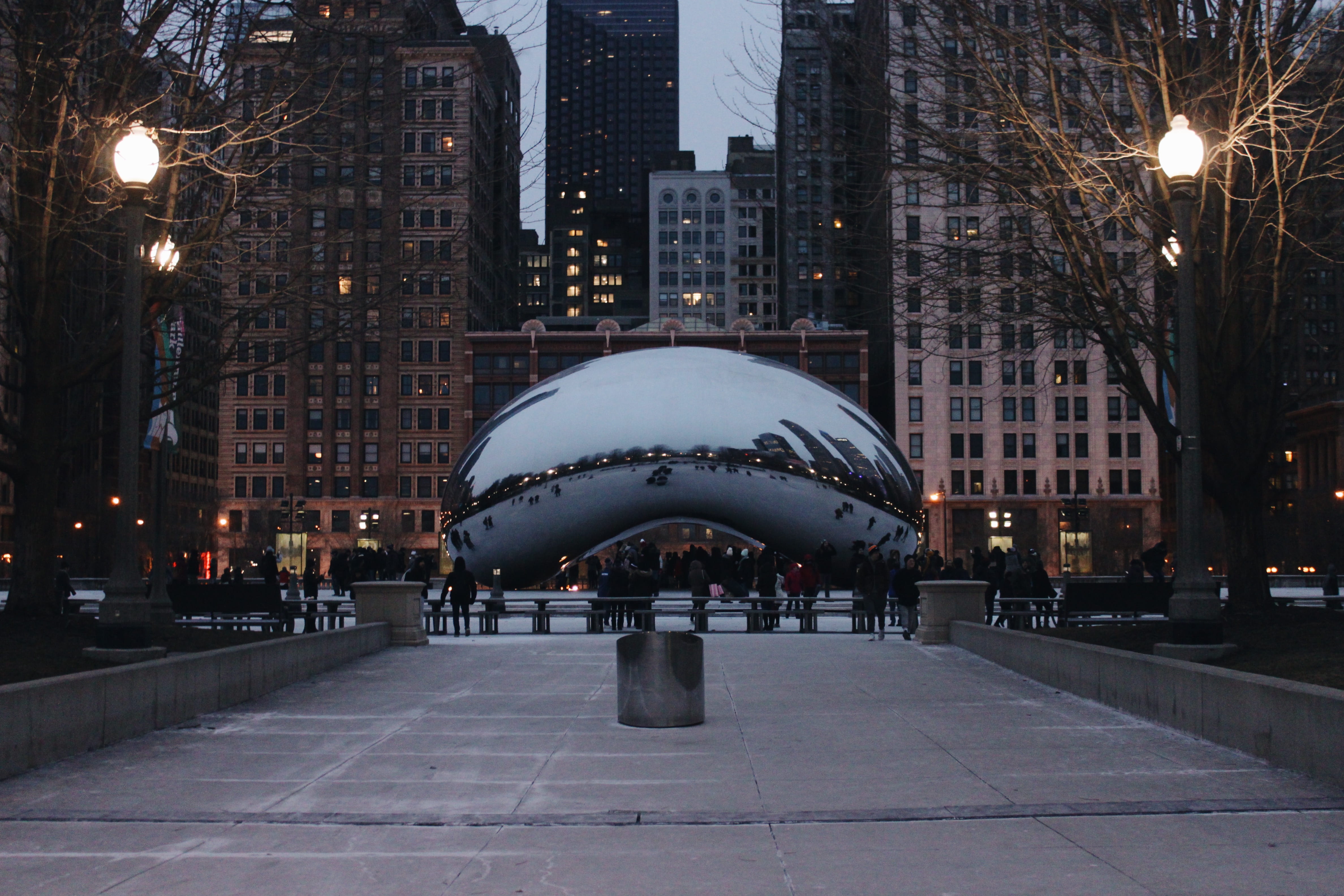nature, incidental people, chicago, illuminated, city, building exterior, office, cityscape, built structure, winter, outdoors, building, city life, classic, HD Wallpaper