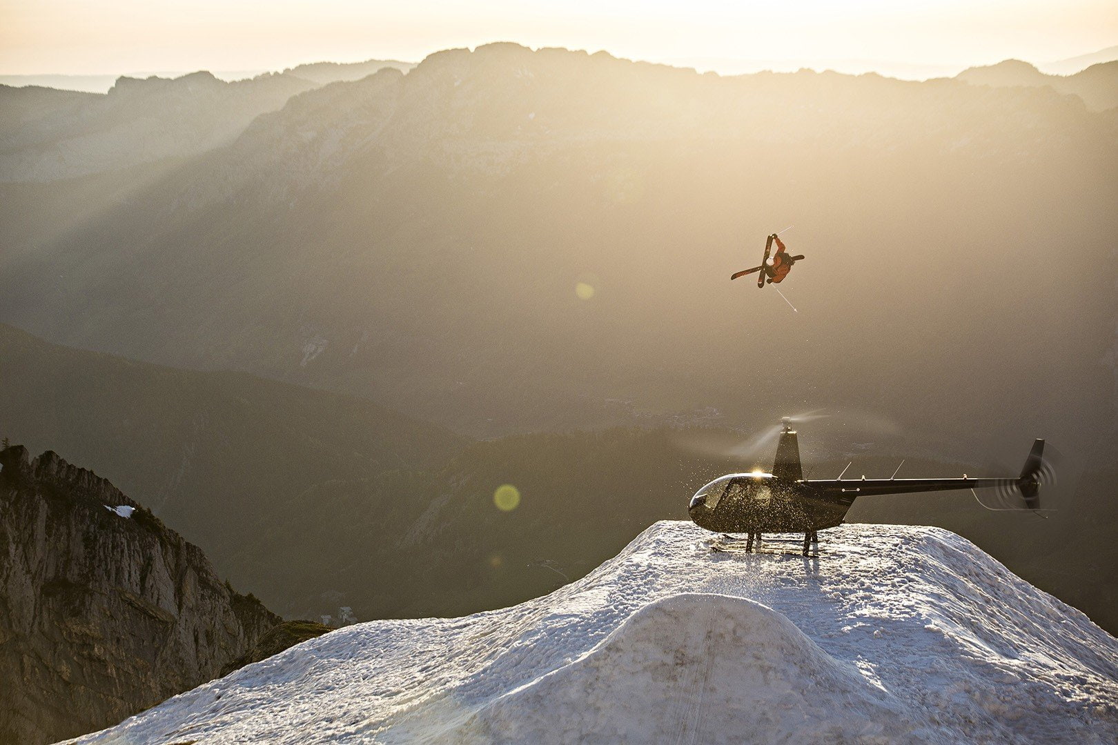 helicopters, Skiing, snow, Skis, 720P, Candide Thovex, HD Wallpaper
