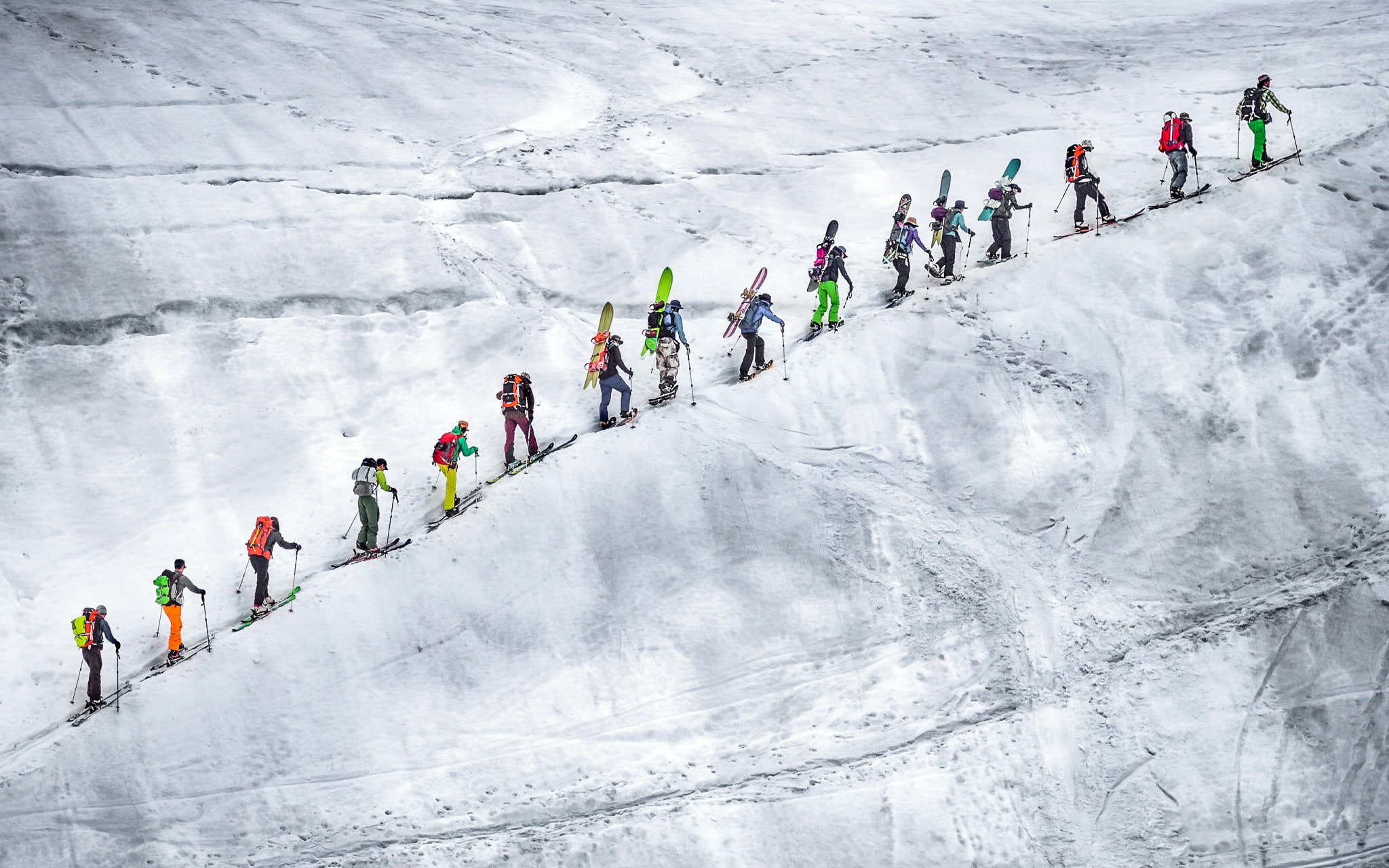 skiing, in a row, adult, young adult, snow, motion, mature men, sport, athlete, mountain, group of people, day, young men, winter, real people, extreme weather, HD Wallpaper