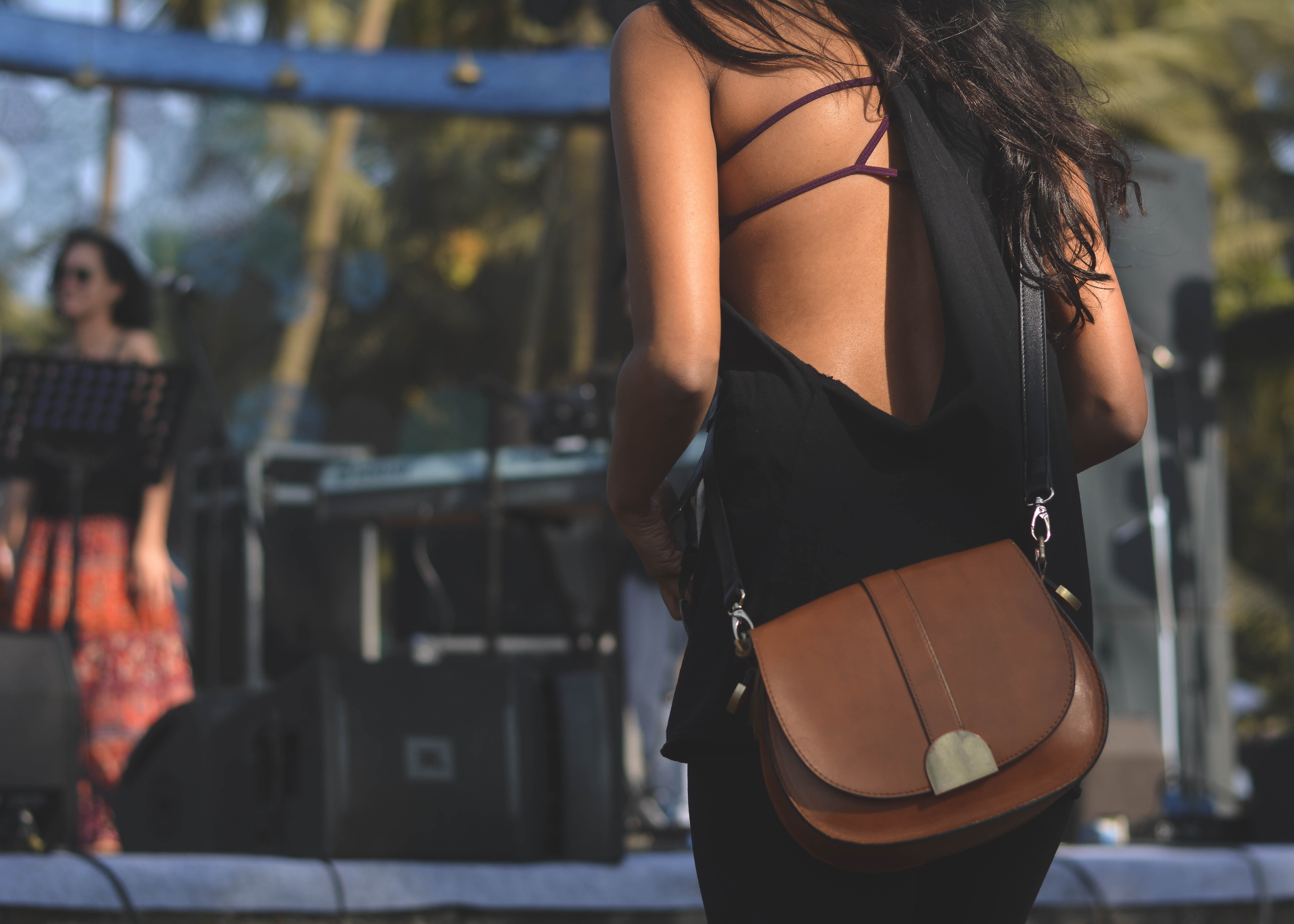 long hair, adult, people, casual clothing, clothing, focus on foreground, three quarter length, day, hair, outdoors, rear view, standing, one person, leisure activity, HD Wallpaper