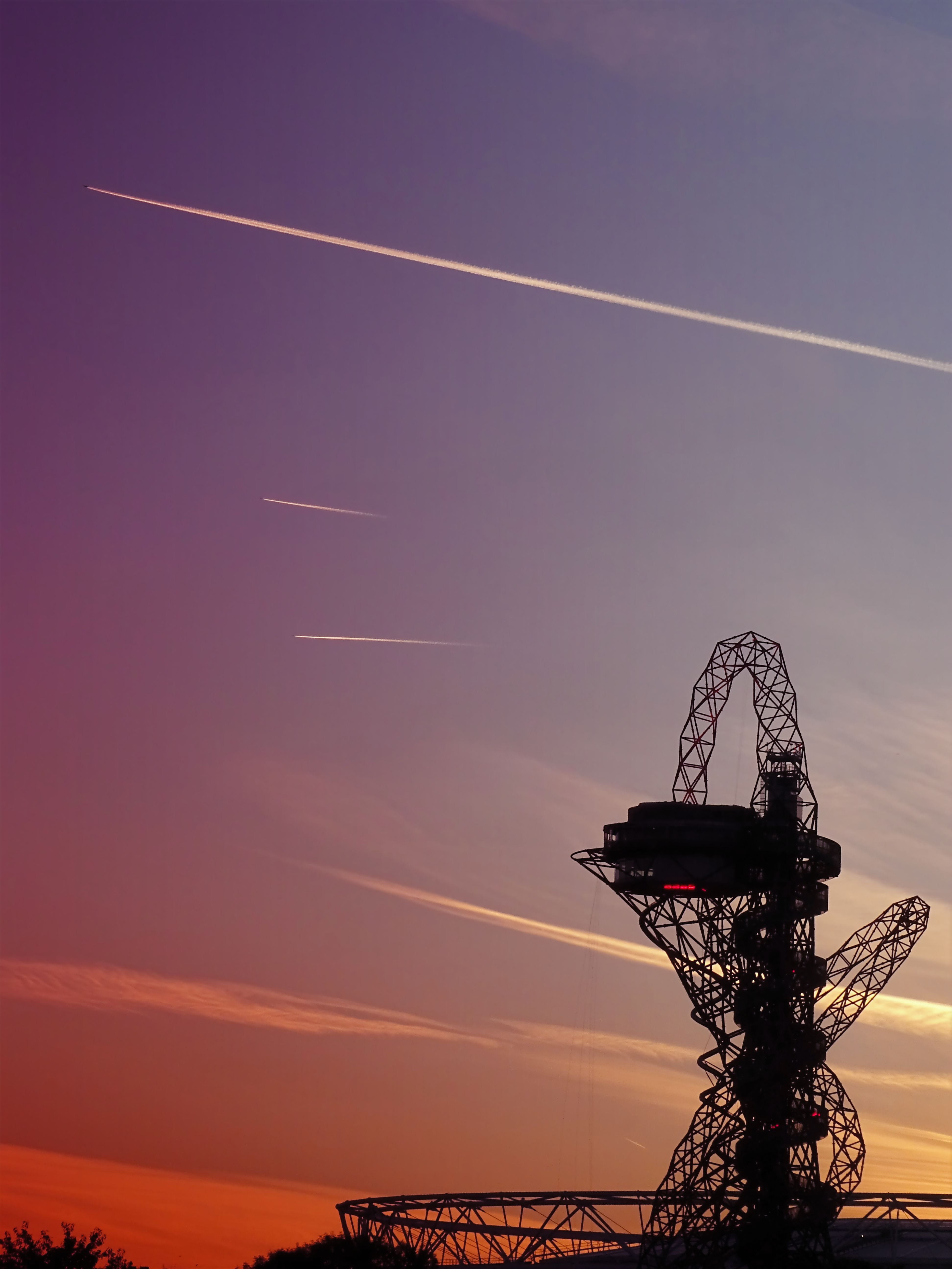 nature, outdoors, scenic, cloud - sky, building, transportation, tower, idyllic, low angle view, silhouette, sky, roller coaster, satellite, building exterior, Phone HD Wallpaper