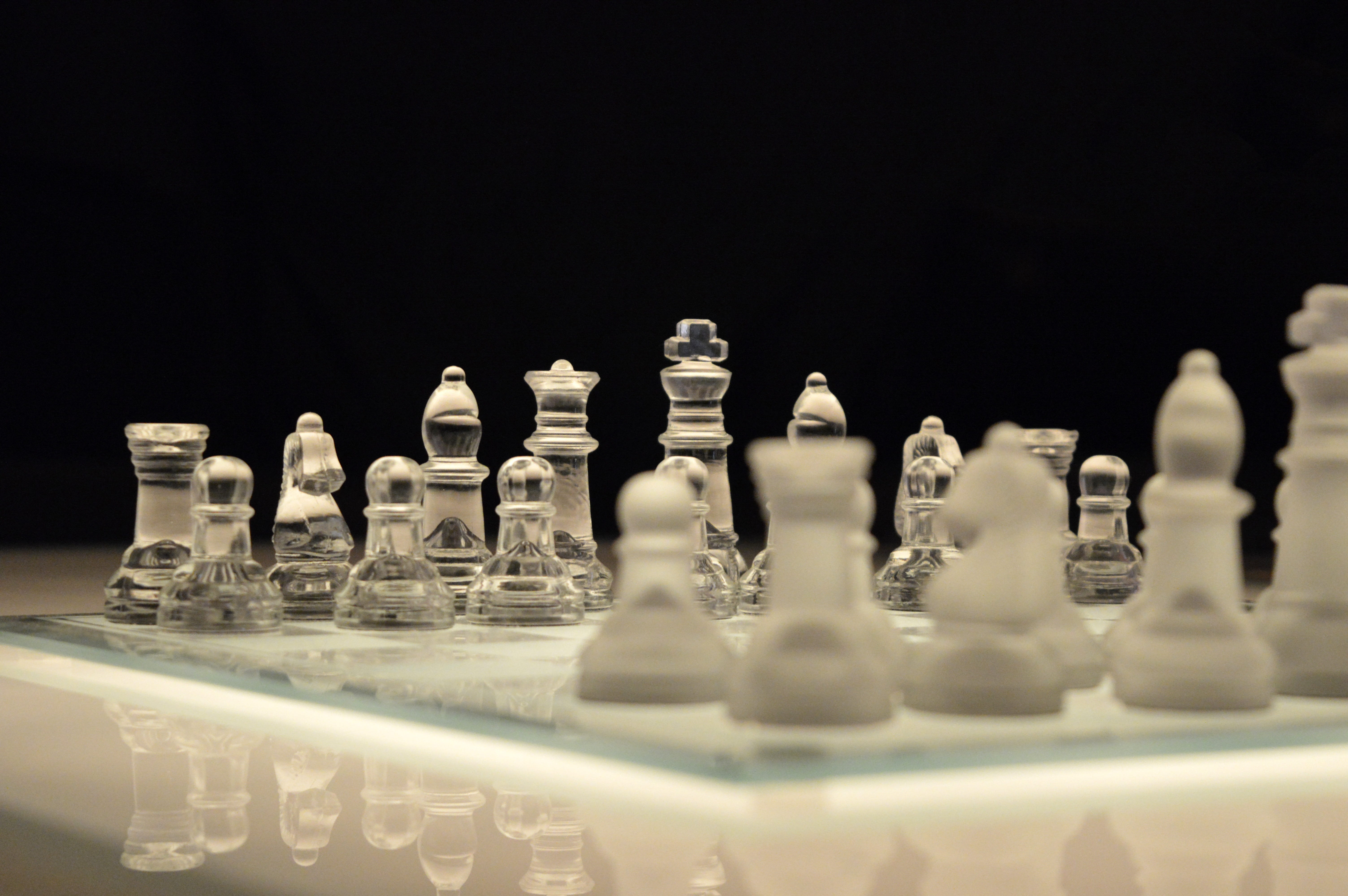 challenge, piece, leisure activity, chessboard, king - chess piece, 5K, white, board, relaxation, glass, competition, reflection, leisure games, board game, HD Wallpaper