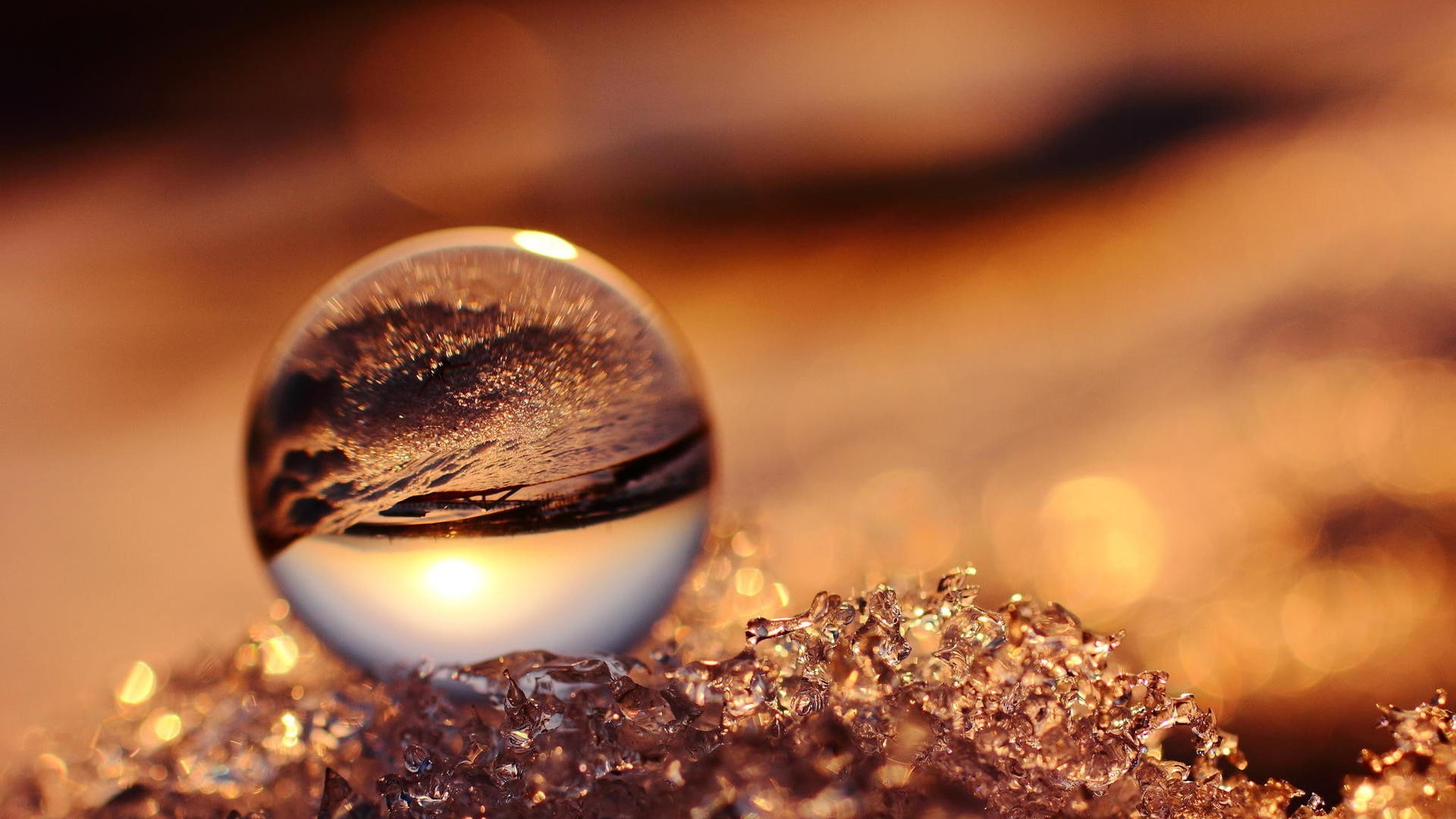 holiday, pearl jewelry, gemstone, selective focus, 1080P, nature macro glass ball sphere transparency water waves reflection sun sky bokeh depth of field, HD Wallpaper