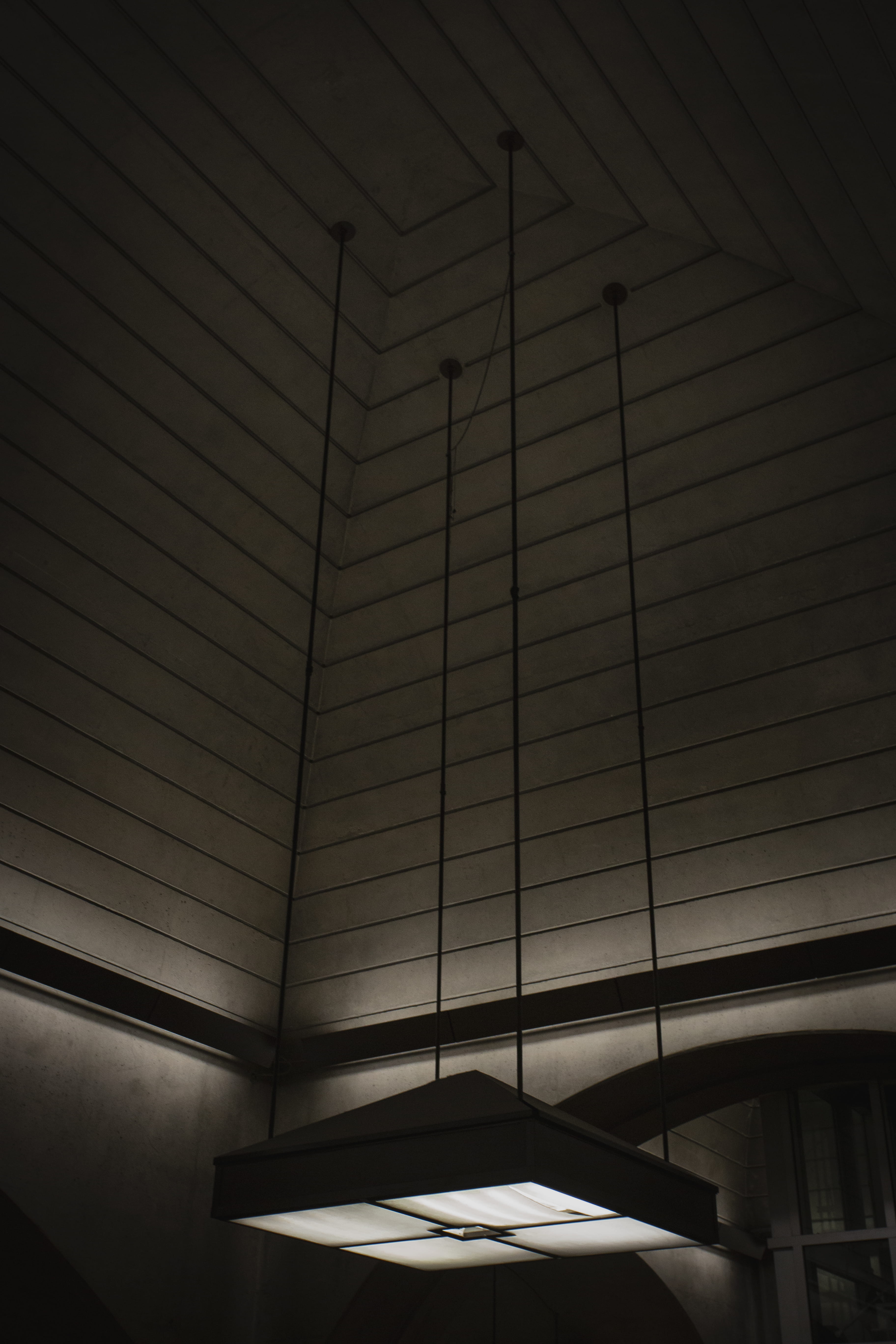 montreal metro, mode of transportation, pendant, lights, lamp, stripes, pattern, tube, window, glass - material, built structure, geometric shape, nature, Phone HD Wallpaper
