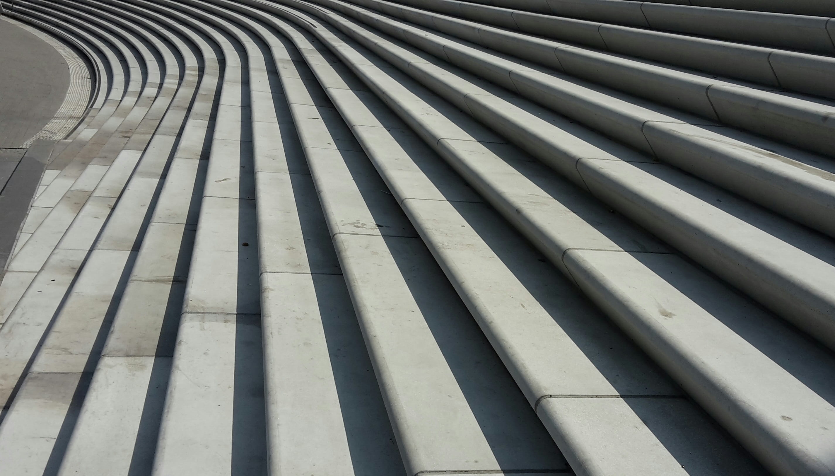 closeup, pattern, shadow, built Structure, metal, structures, stadium, vanishing point, concrete, city, abstract, side by side, steel, repetition, light and shadow, HD Wallpaper
