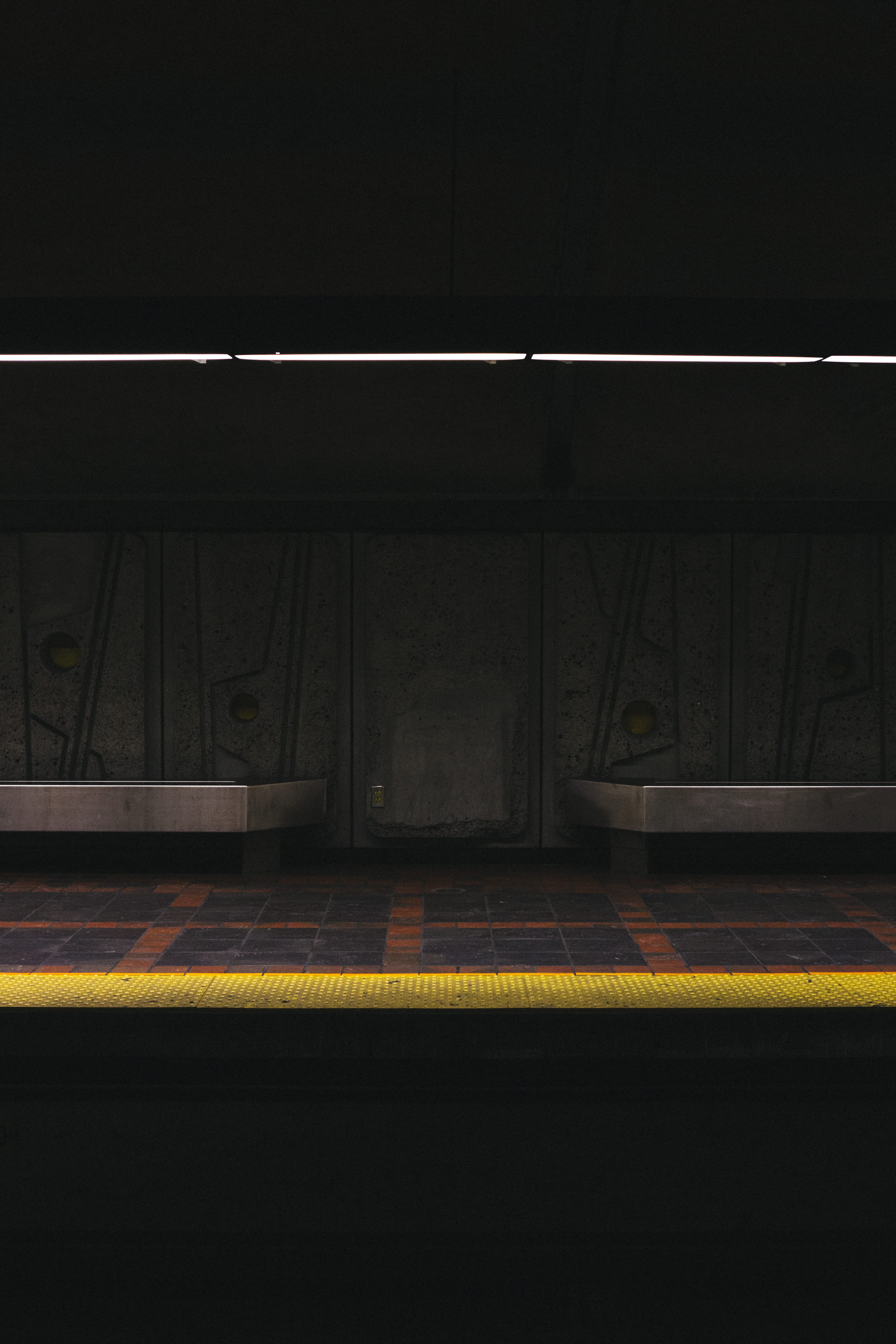 indoors, road, illuminated, railroad station platform, flooring, parking lot, challenge, montréal, subway, yellow, vehicle, ceiling, shadow, terminal, road marking, Phone HD Wallpaper