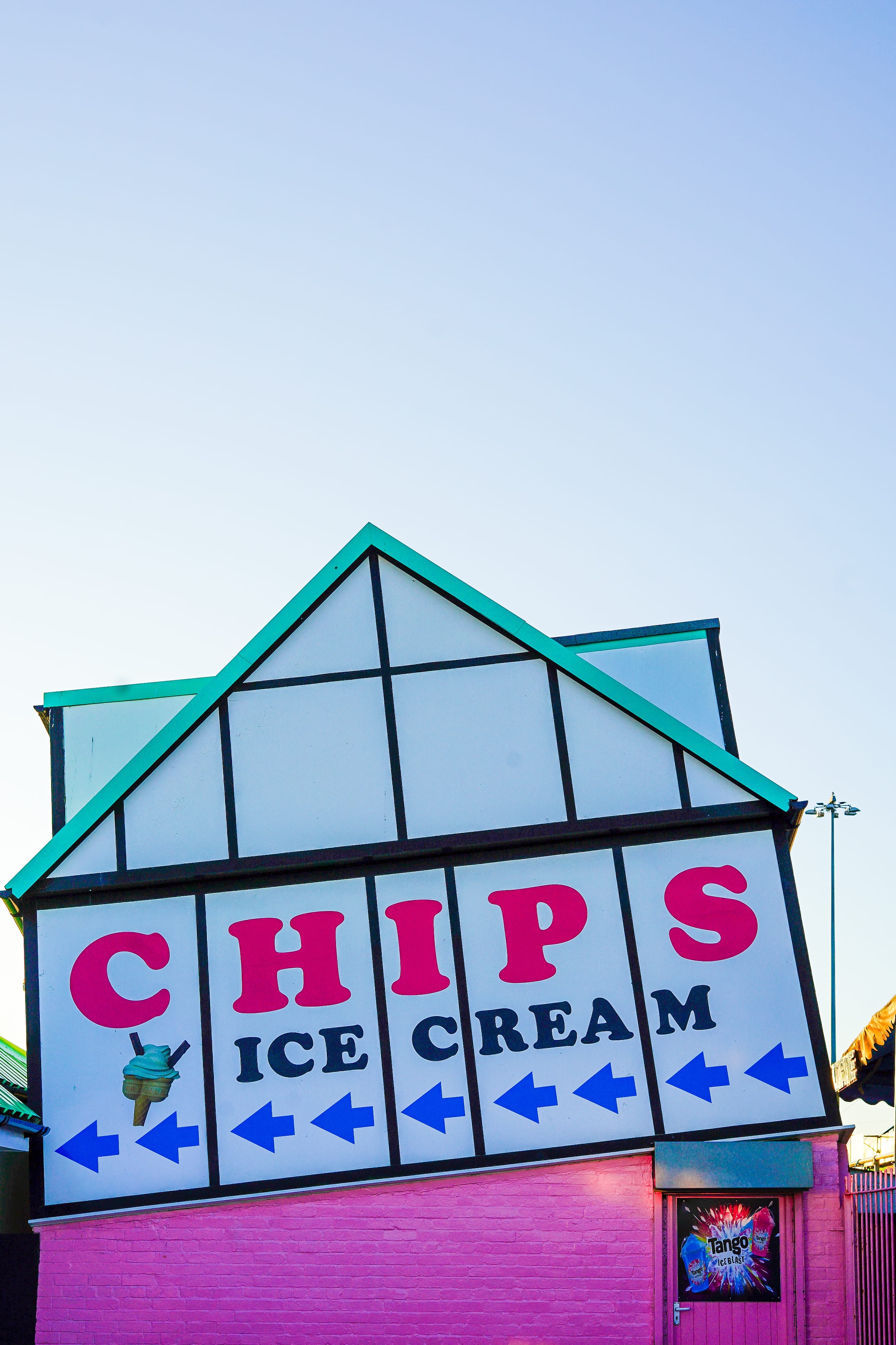 street photography, sign, ocean beach pleasure park, low angle view, billboard, urban, built structure, capital letter, copy space, south shields, 2K, Phone HD Wallpaper
