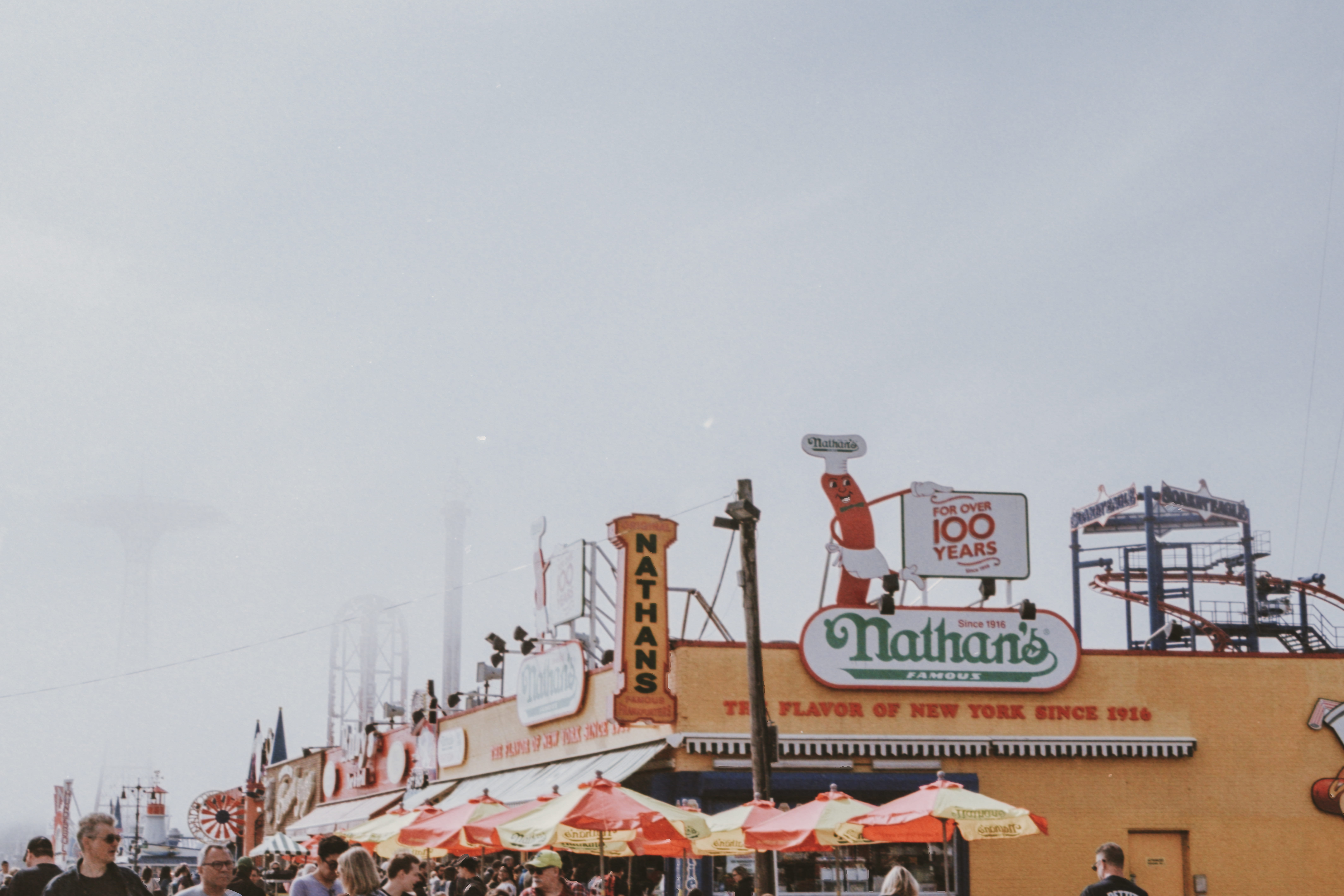 nathans, communication, dock, amusement park, group of people, building exterior, theme park, pier, steamer, store, human, port, fog, leisure activities, HD Wallpaper
