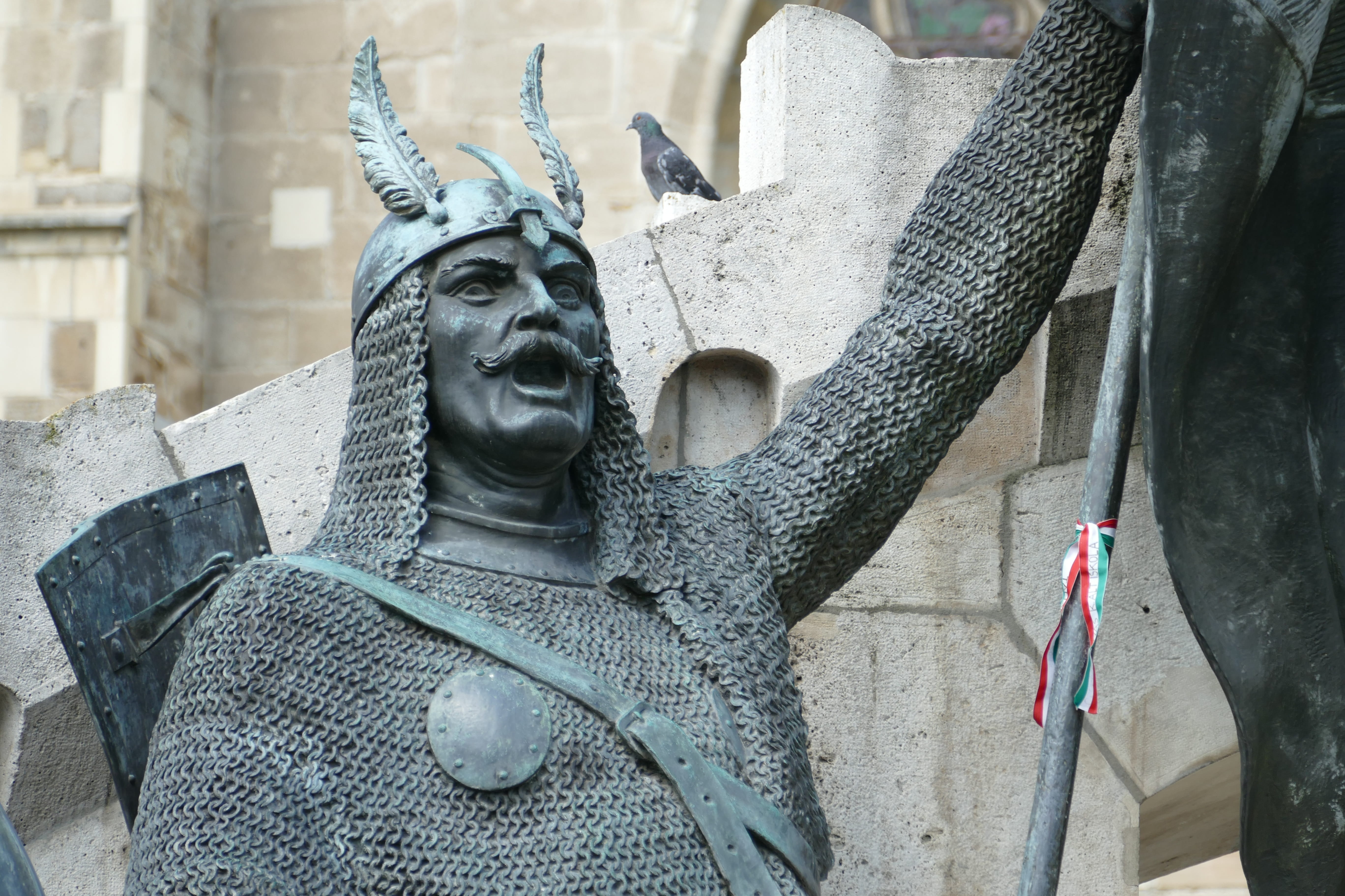 memorial, 5K, representation, helm, historically, romania, human representation, no people, building exterior, art and craft, king, knight, church, creativity, HD Wallpaper