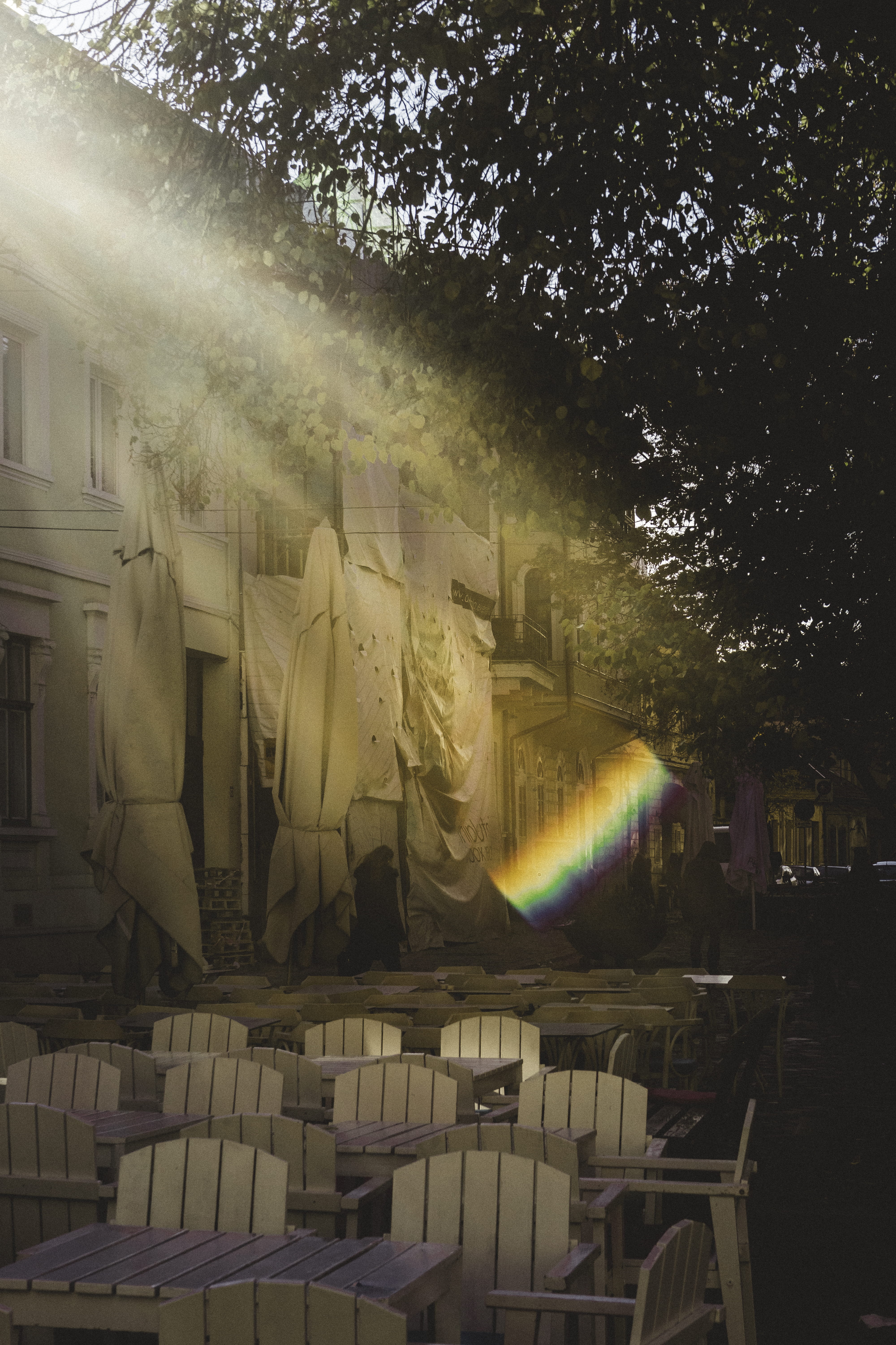 rainbow, architecture, street, cold temperature, cluj, nature, water, building, sunset, day, building exterior, cluj-napoca, motion, sutprise, no people, Phone HD Wallpaper