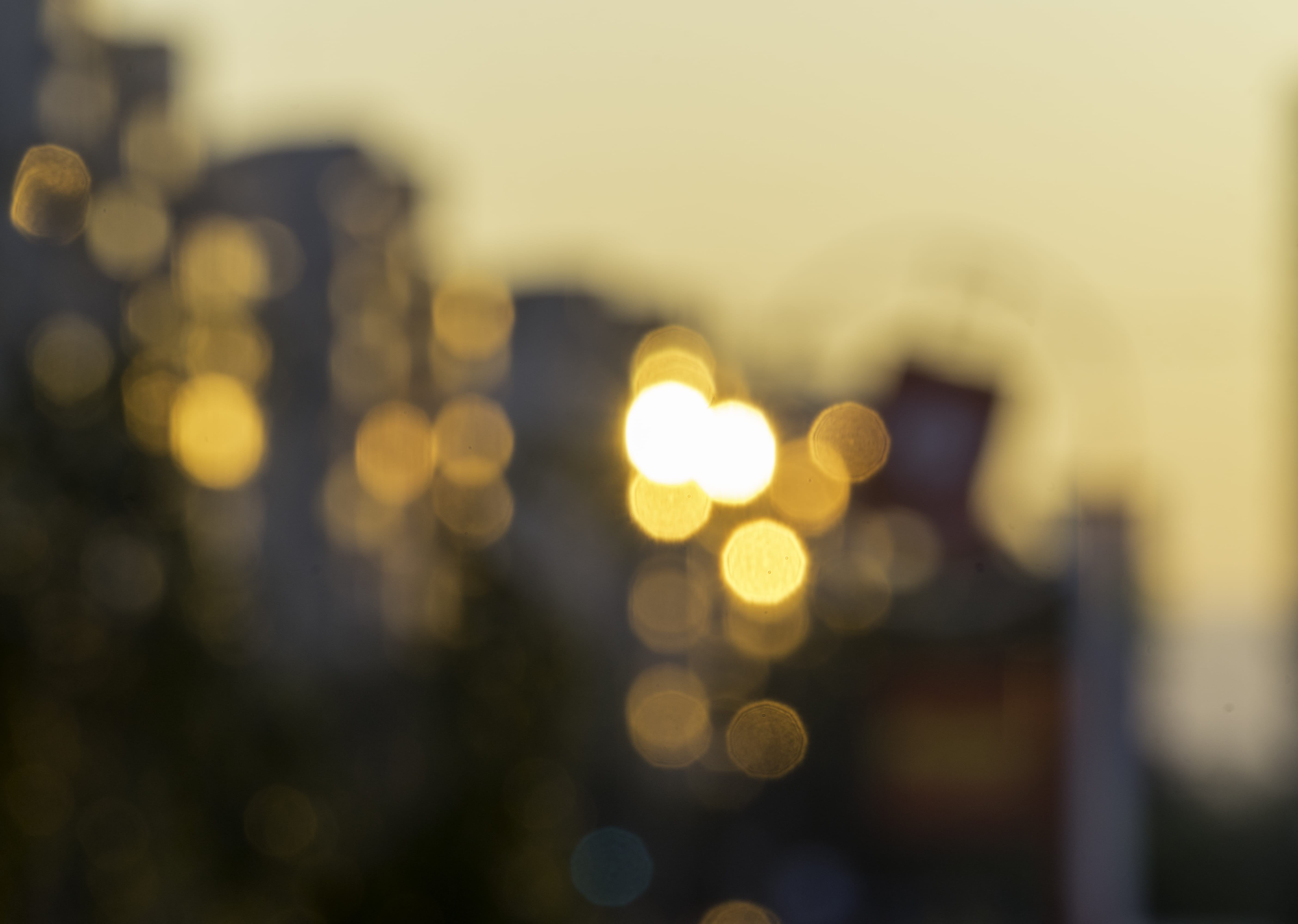 city, abstract, blurry, shadow, geometric shape, built structure, lens flare, silhouette, fog, 5K, romania, circle, autumn, illuminated, cluj-napoca, blur, HD Wallpaper
