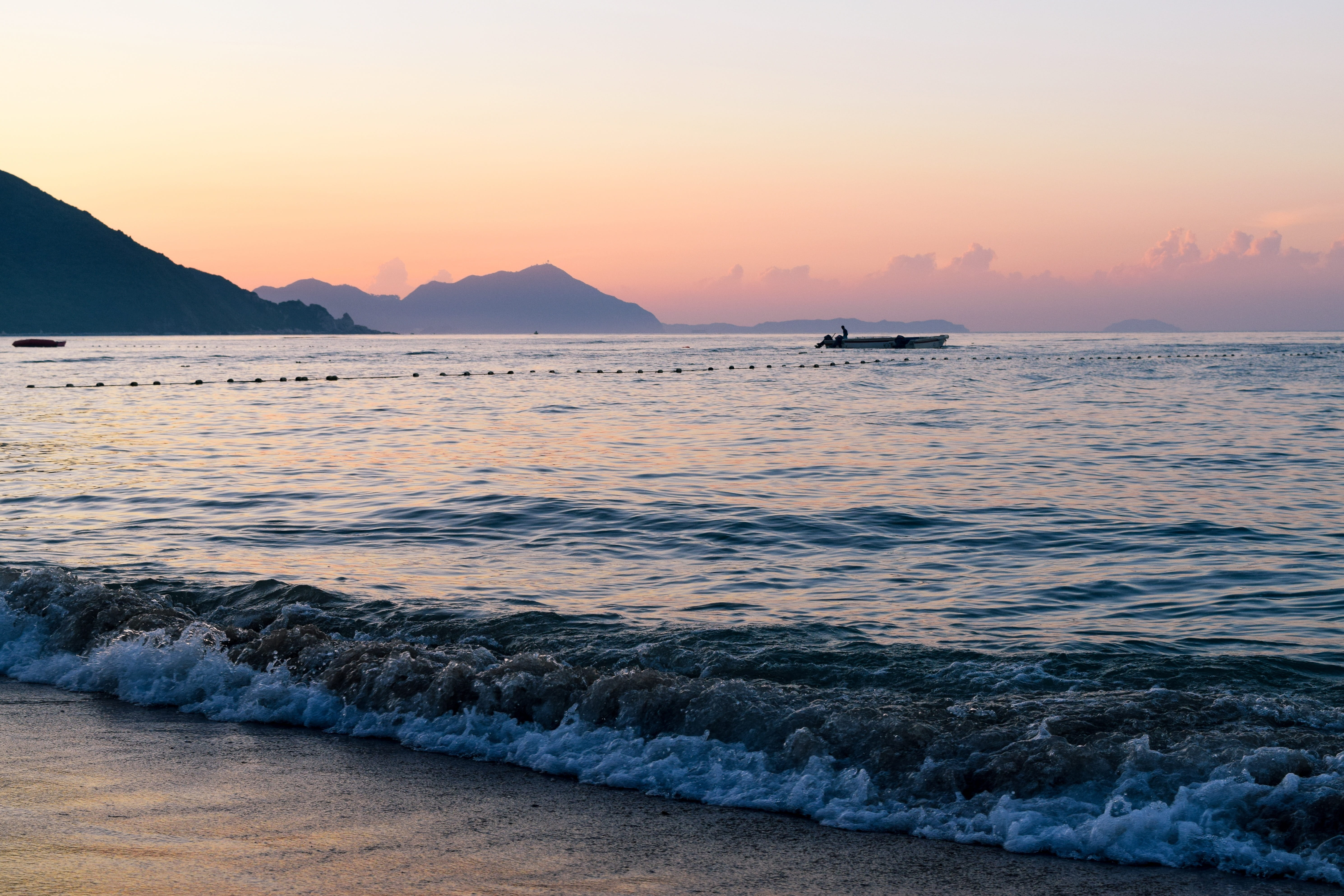 sunrise, beach, tranquil scene, outdoors, sport, china, idyllic, land, shenzhen, aquatic sport, motion, guangdong, sunset, no people, sea, water, nature, HD Wallpaper