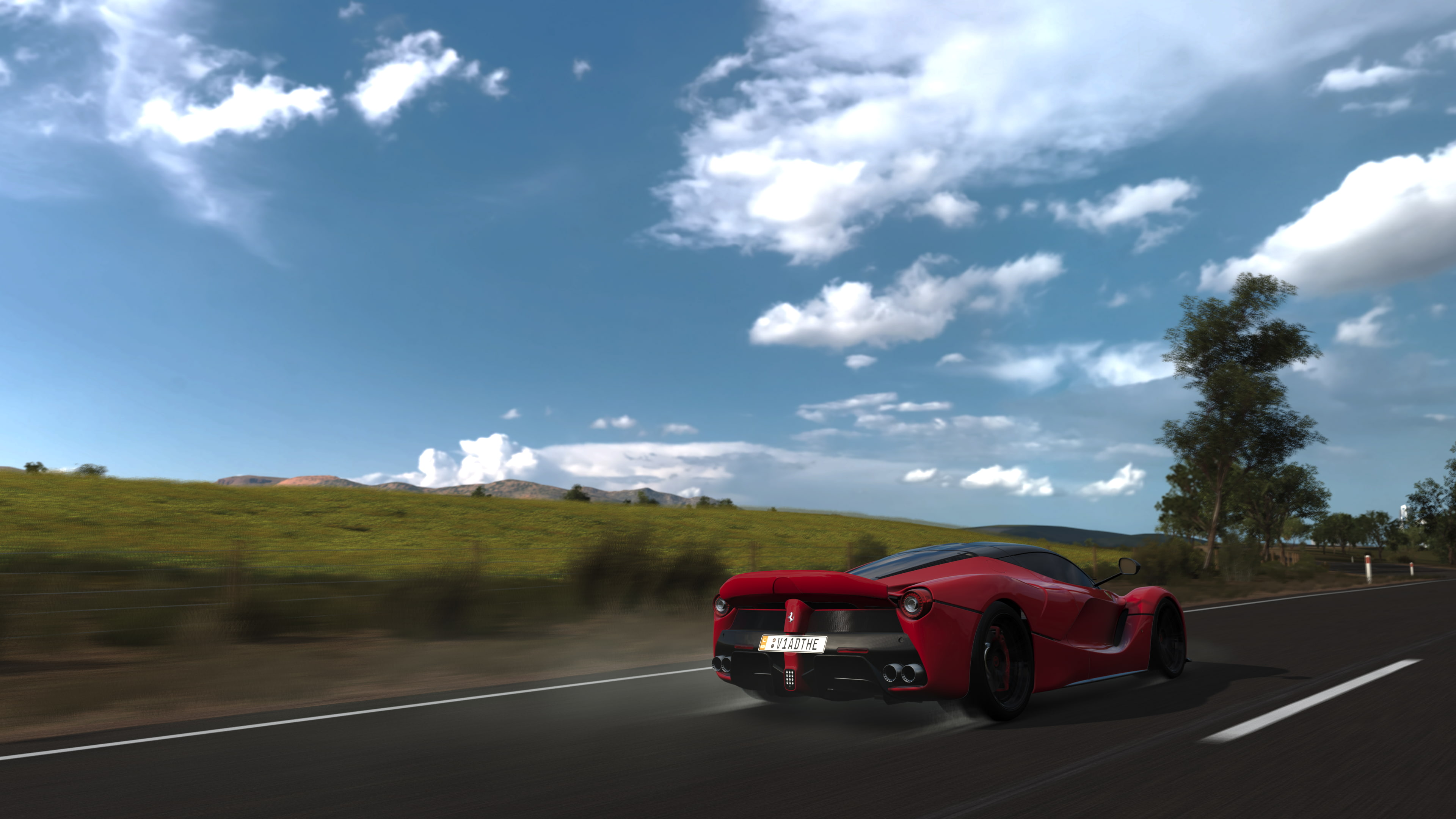 motor vehicle, mode of transportation, sky, mountain, Ferrari, road, day, beauty in nature, scenics - nature, travel, the way forward, Forza Games, non-urban scene, HD Wallpaper