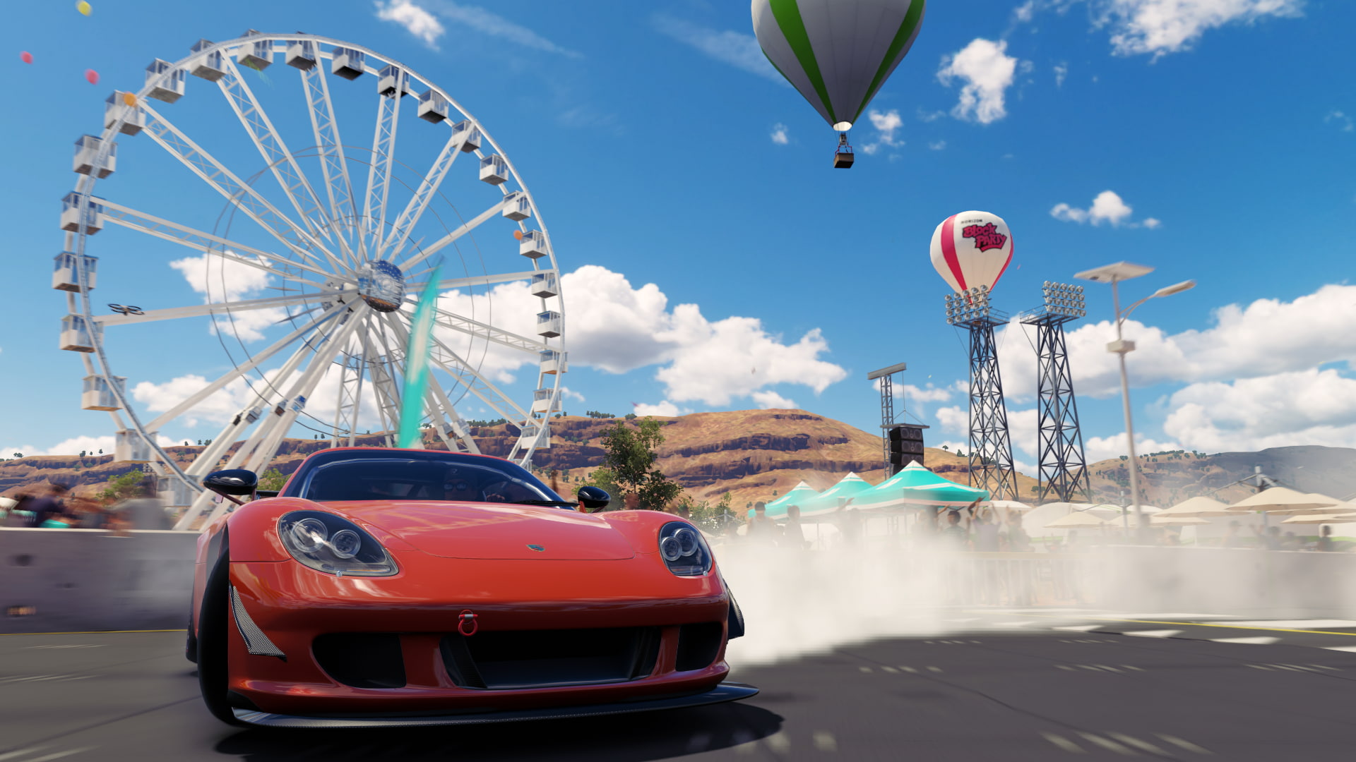 cloud - sky, forza horizon 3, road, mode of transportation, no people, outdoors, 1080P, motor vehicle, architecture, video games, car, amusement park ride, HD Wallpaper