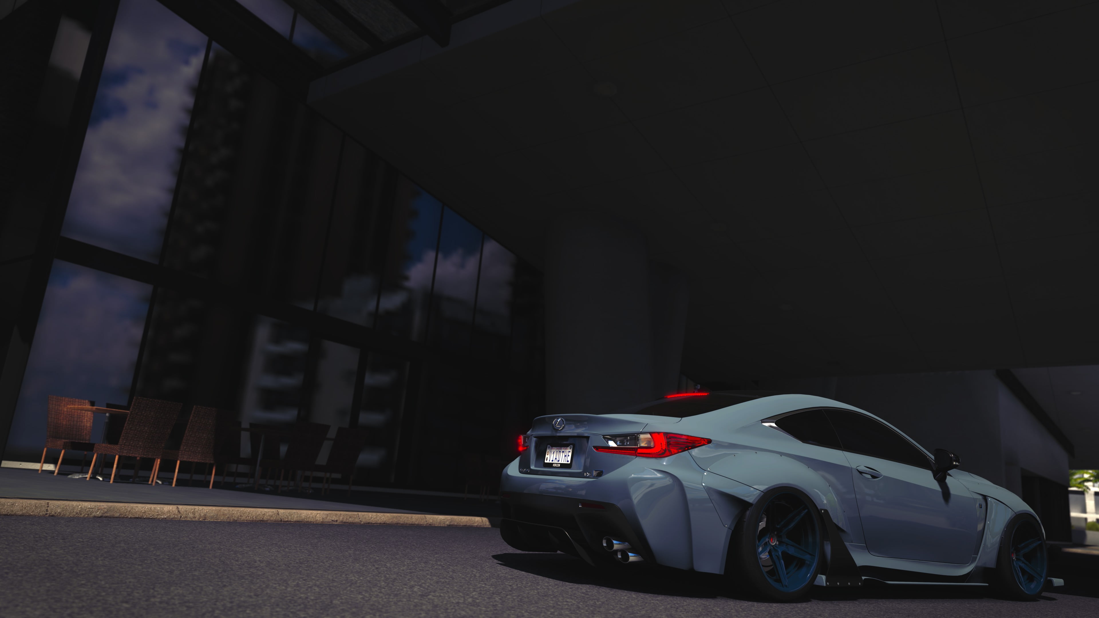 day, architecture, land vehicle, street, 4K, city, mode of transportation, sports car, video games, luxury, garage, parking lot, forza horizon 3, built structure, HD Wallpaper