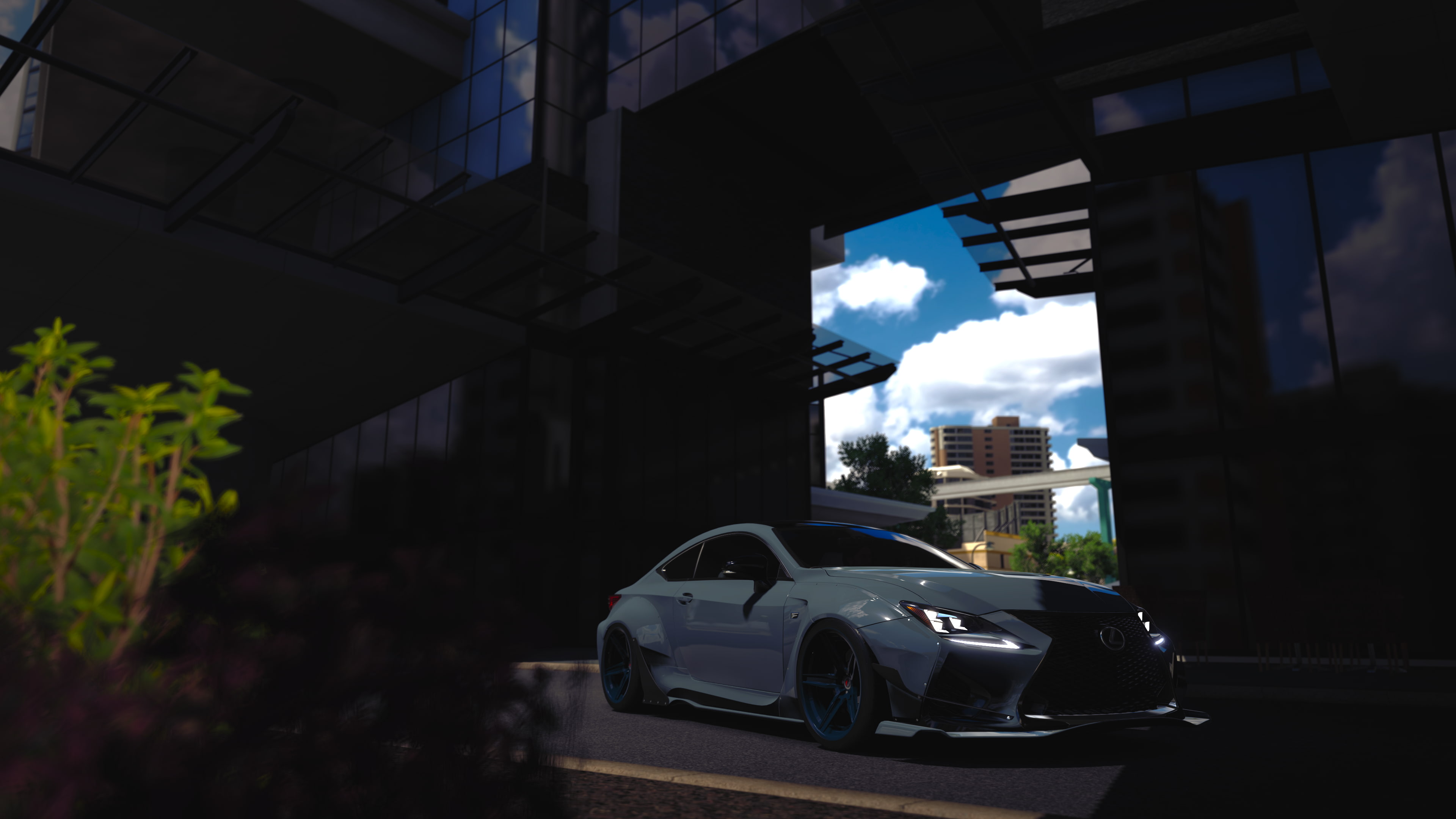 Forza Games, road, sunlight, outdoors, mode of transportation, city, car, cloud - sky, forza horizon 3, no people, on the move, land vehicle, sky, built structure, HD Wallpaper