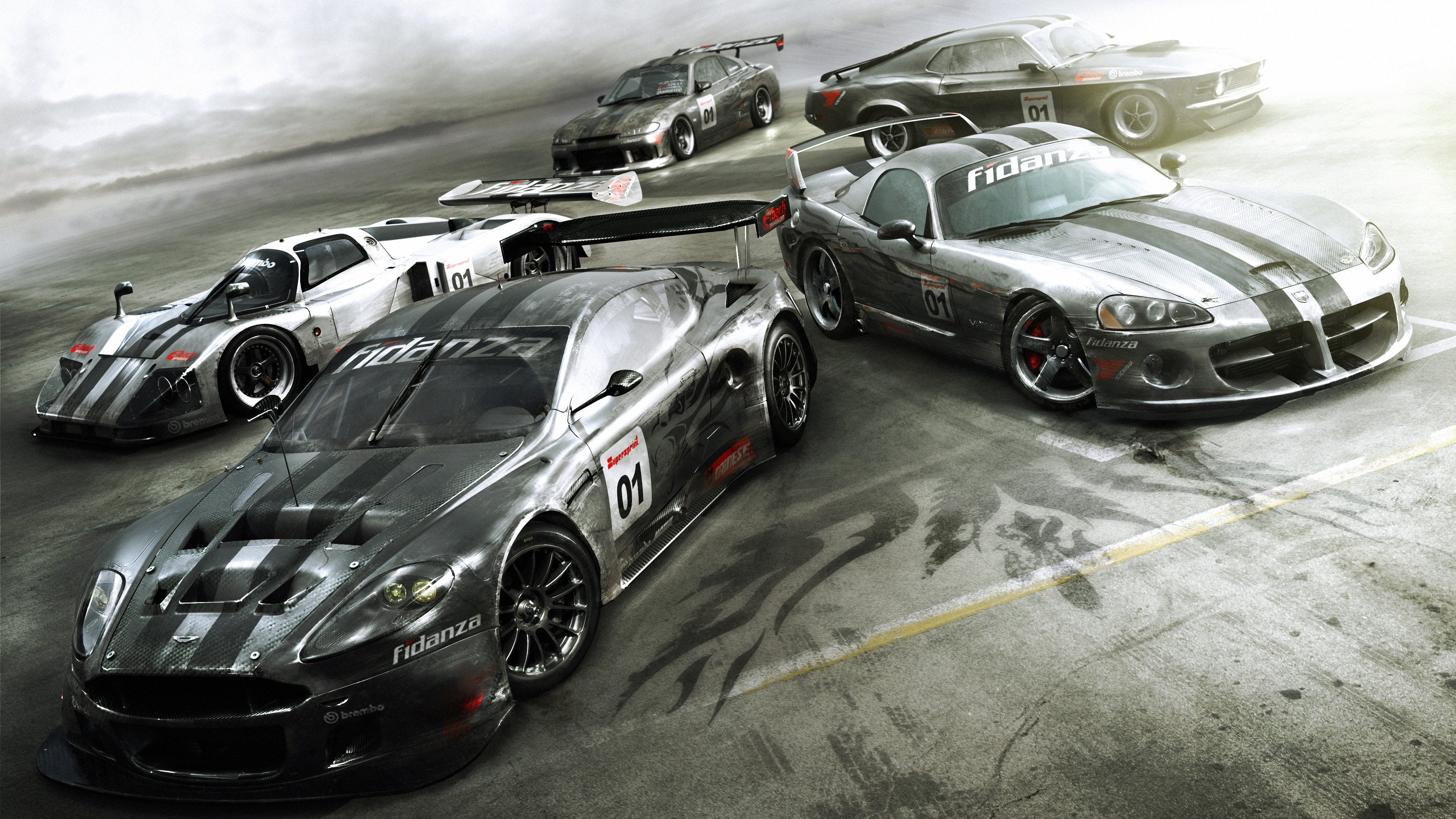 stationary, grid 2, luxury, city, sports Venue, day, mode of transportation, montmelo , race driver, racecar, sport, gray, catalonia, motorsport, competition, HD Wallpaper