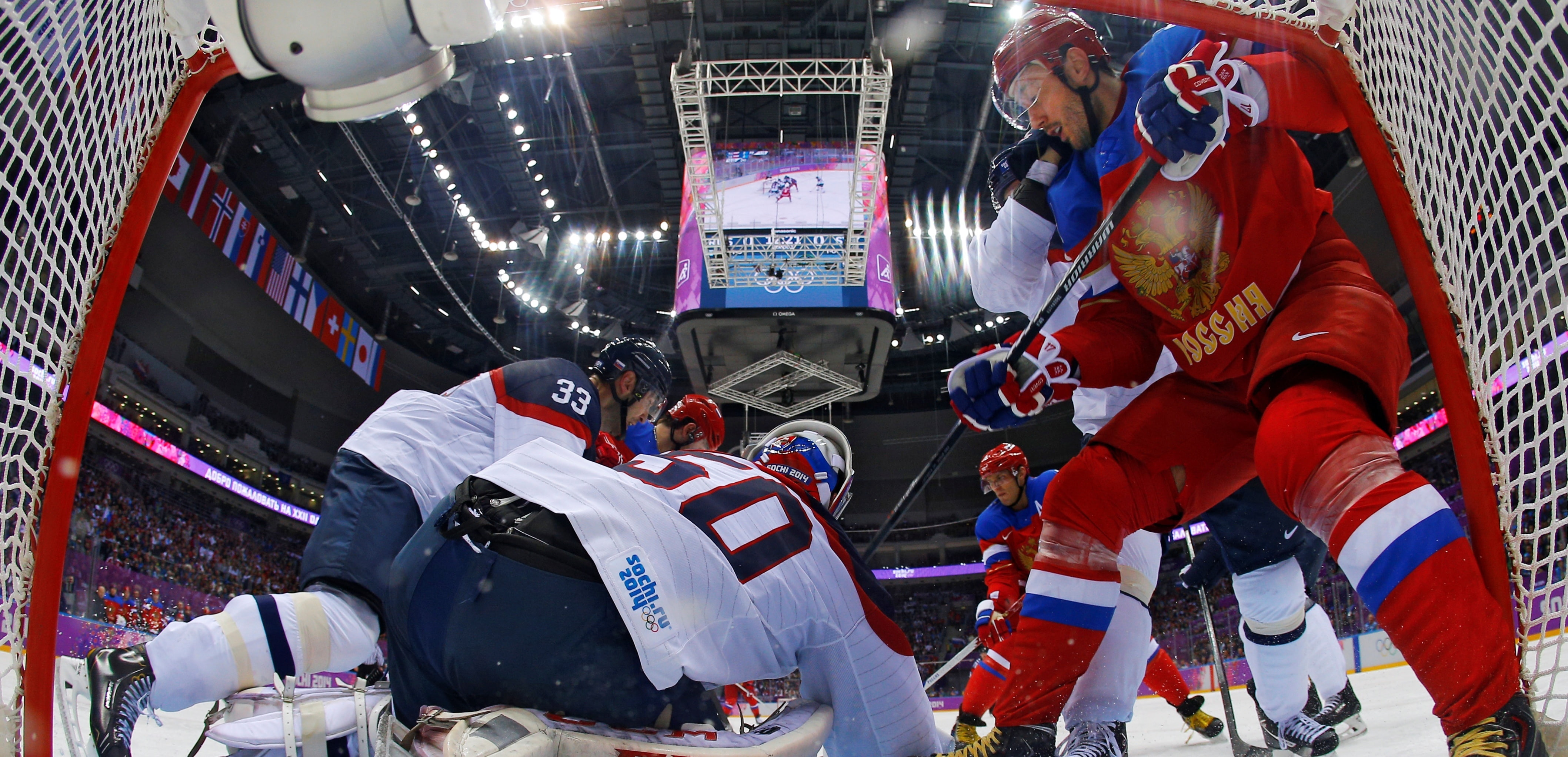 4K, The XXII Winter Olympic Games, Sochi 2014, hockey, Russia-Slovakia, HD Wallpaper