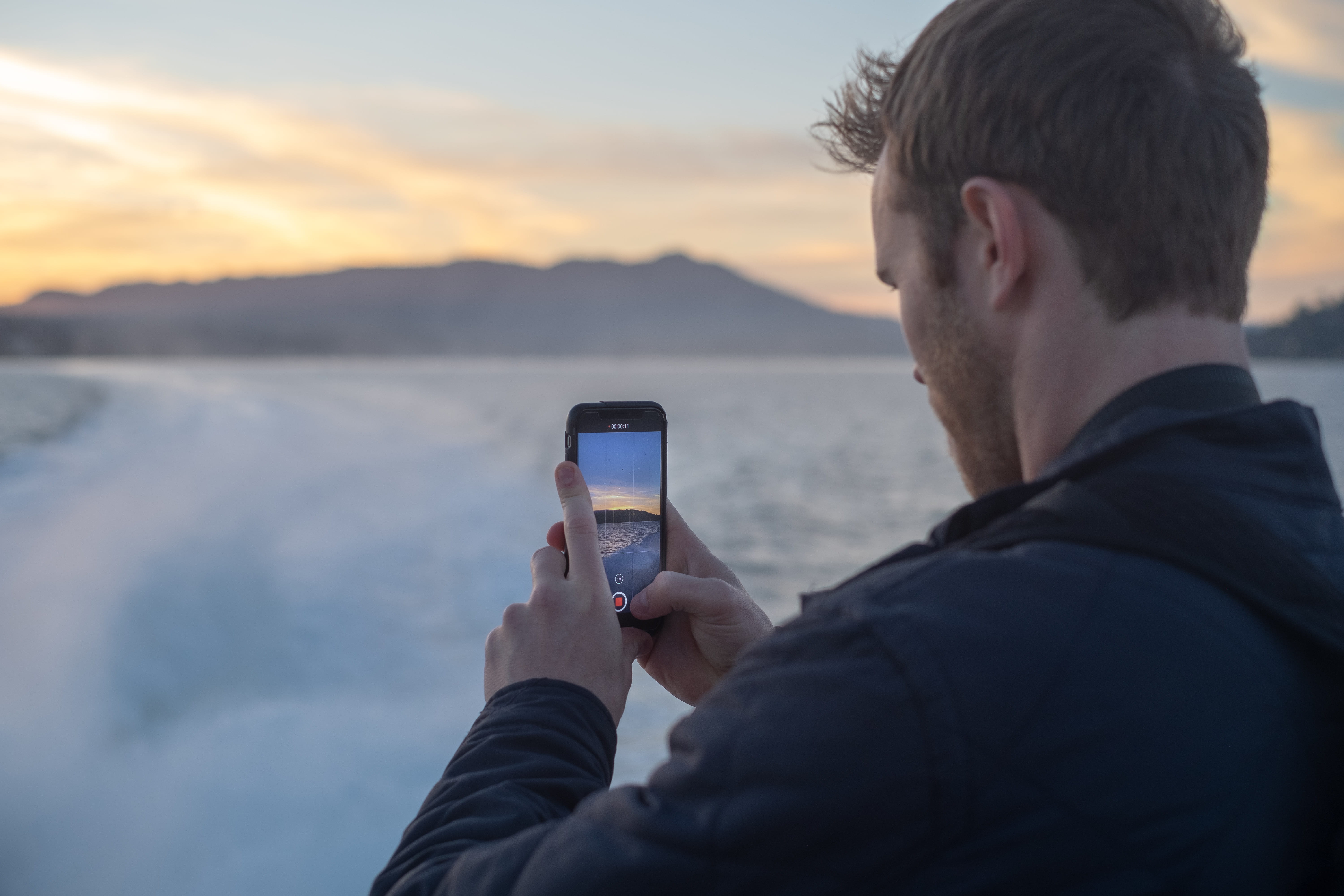 telephone, sunset, mountain, real people, phone, hands, leisure activity, one person, communication, record, cell phone, portrait, technology, outdoors, HD Wallpaper