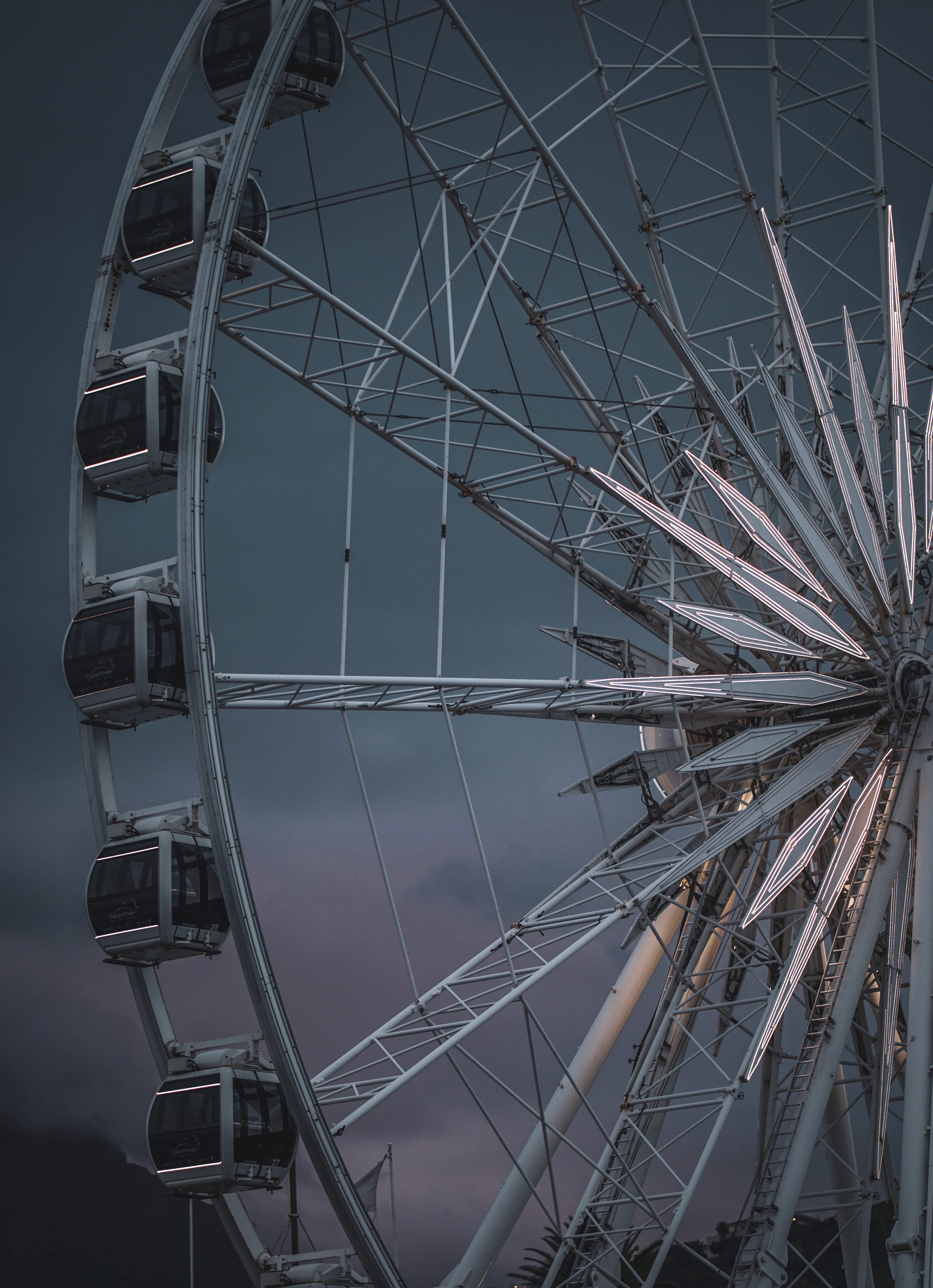 communication, sky, connection, ferris Wheel, africa, cape town, wheel, frame, 5K, star, amusement, park, south africa, ride, blue, structure, light, wireless Technology, Phone HD Wallpaper