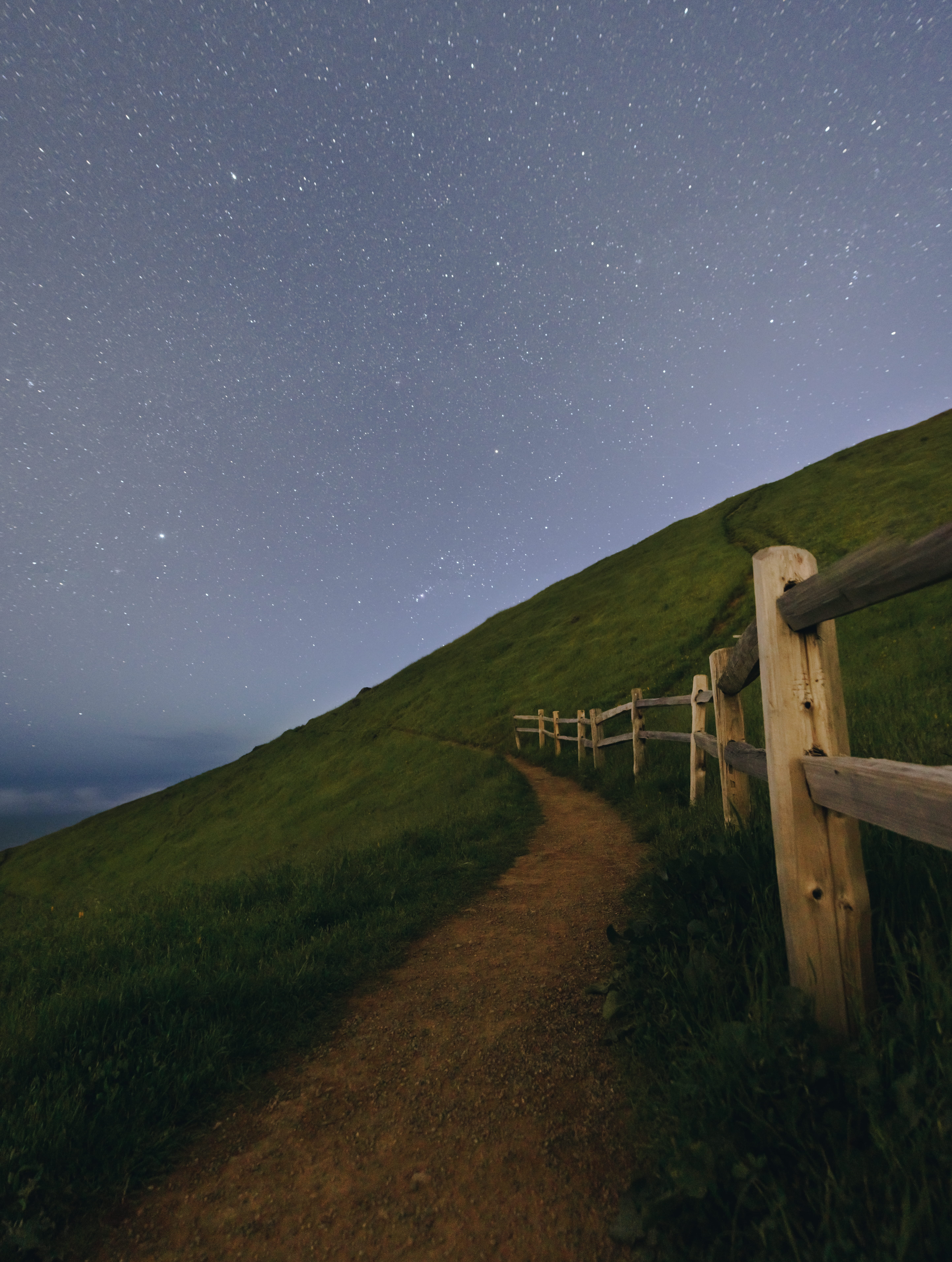 field, tranquility, scenics - nature, farm, landscape, mountain, scenics, path, grass, star - space, idyllic, nighttime, sky, nature, beauty In Nature, Phone HD Wallpaper
