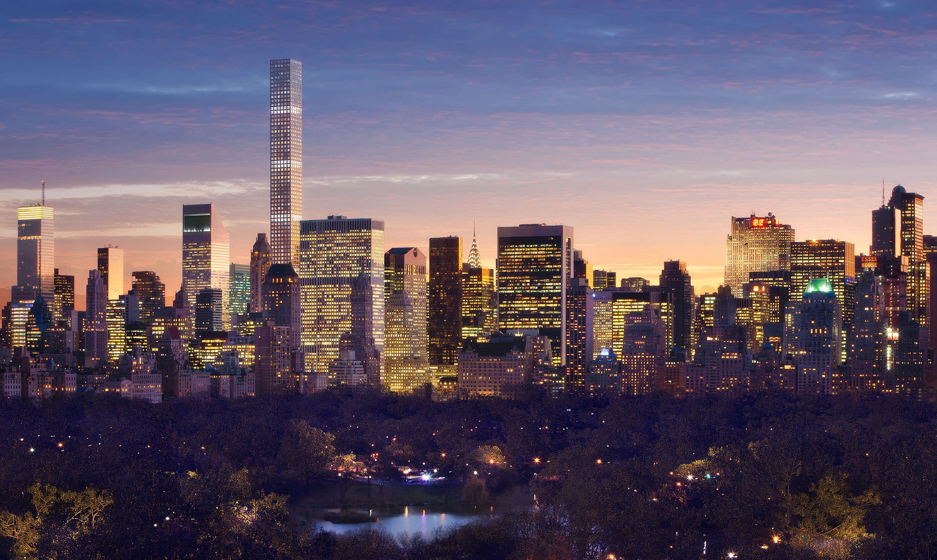 urban skyline, building exterior, building, tall - high, sunset, tower, residential district, cityscape, landscape, architecture, nyc hd widescreen  for desktop, HD Wallpaper