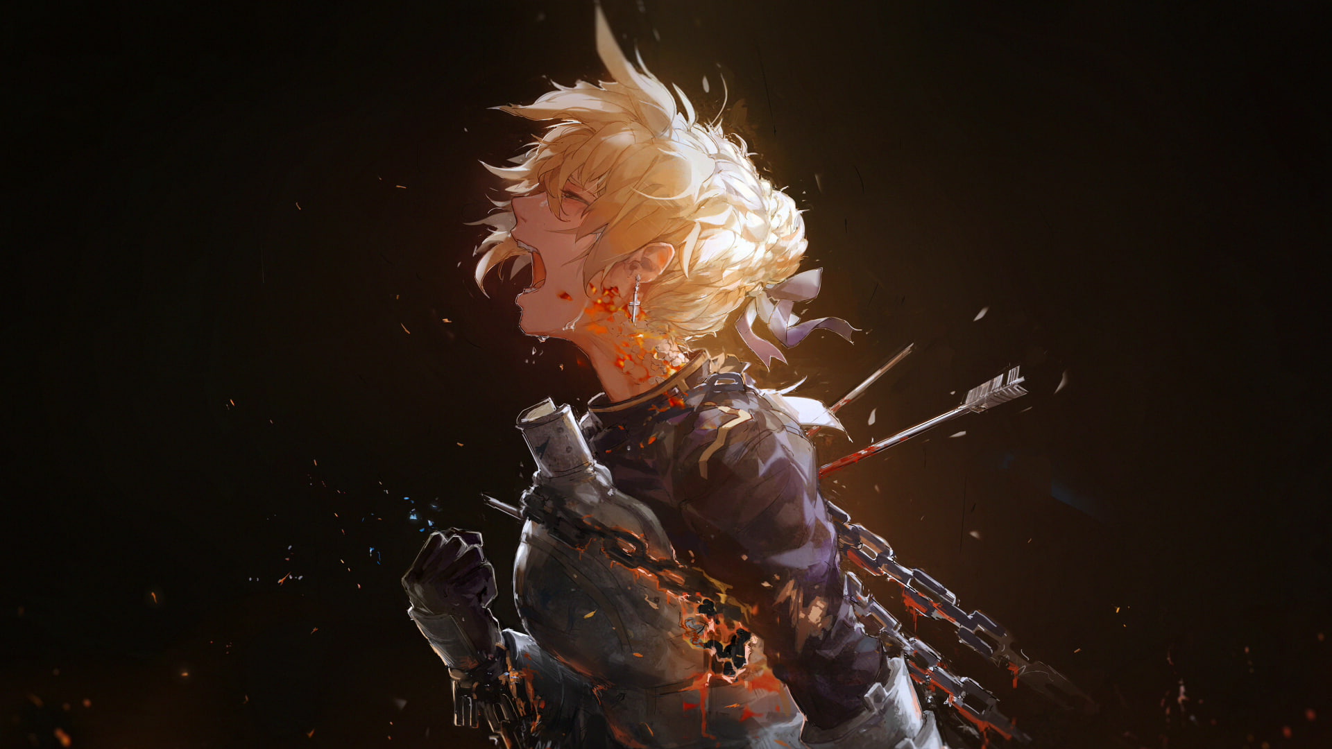 anime, Saber, Fate Series, 1080P, open mouth, blonde, death, HD Wallpaper