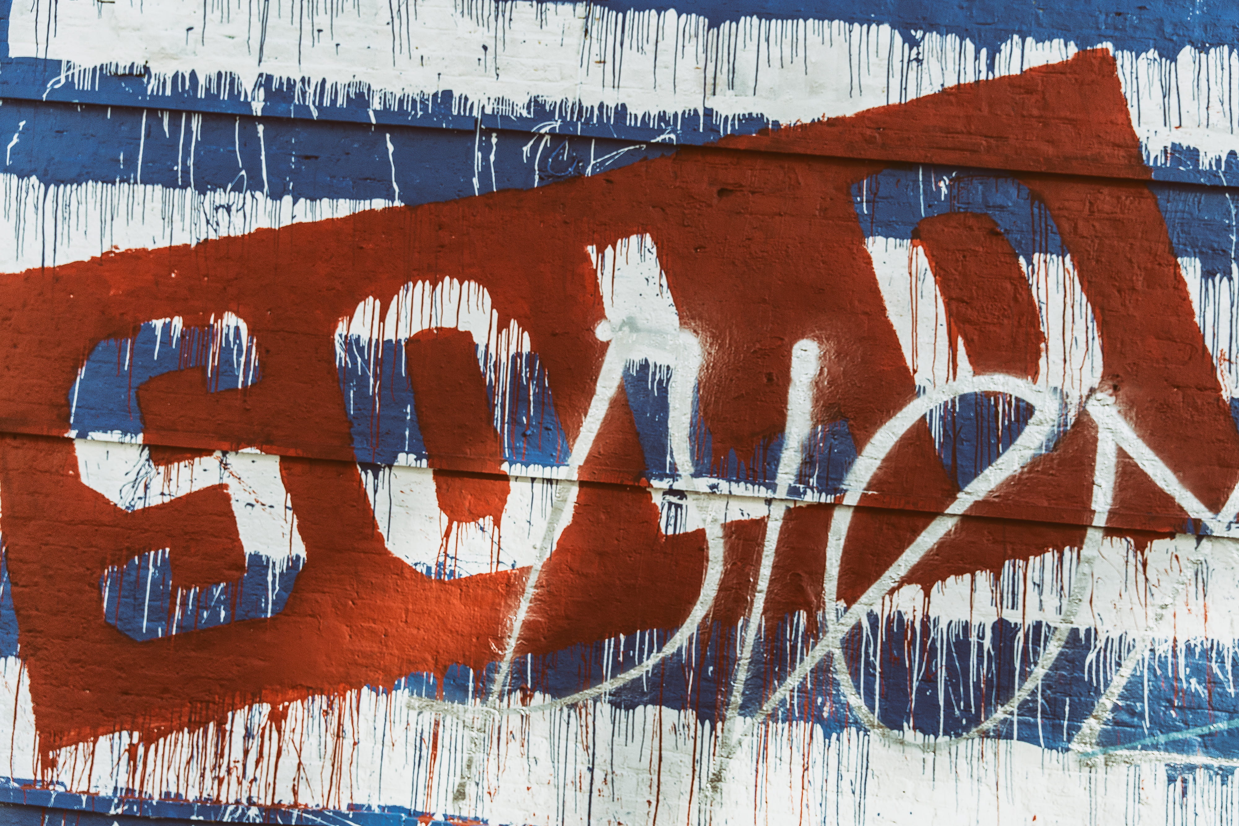 wall, no people, city wall, close-up, full frame, text, mural, art, communication, urban, built structure, message, creativity, paint, blue, city, sign, HD Wallpaper