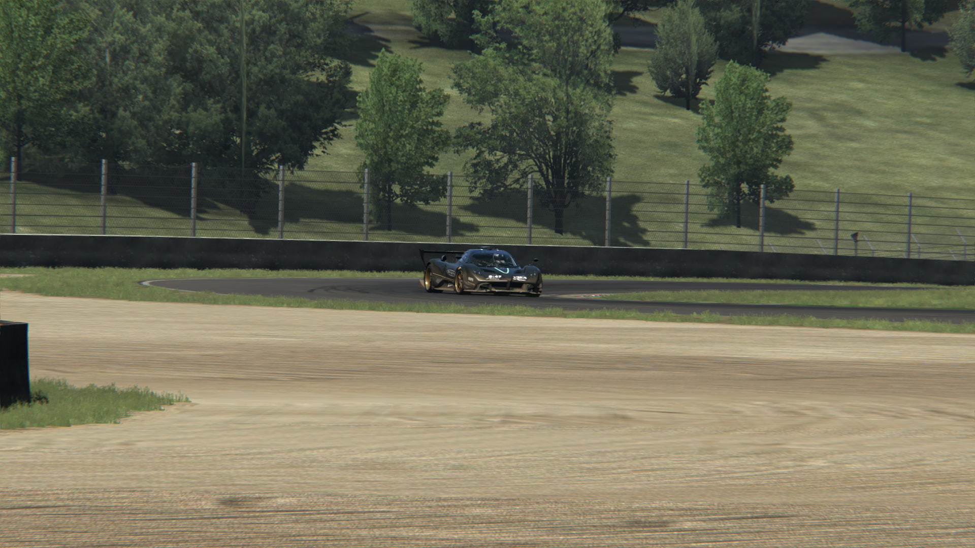 road, Pagani Zonda R, Assetto Corsa, sport, sunlight, 1080P, mode of transportation, land vehicle, plant, city, transportation, no people, nature, street, HD Wallpaper